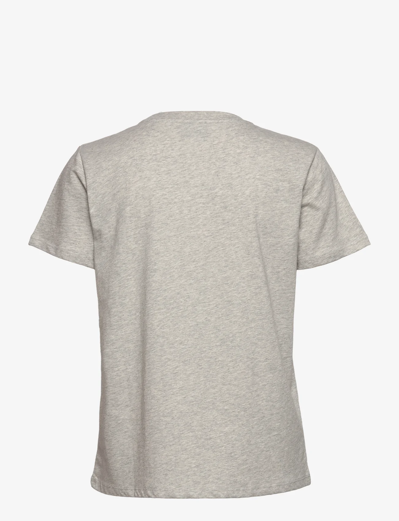 Mads Nørgaard - Single Organic Trenda P Tee - t-shirt & tops - light grey melange - 1