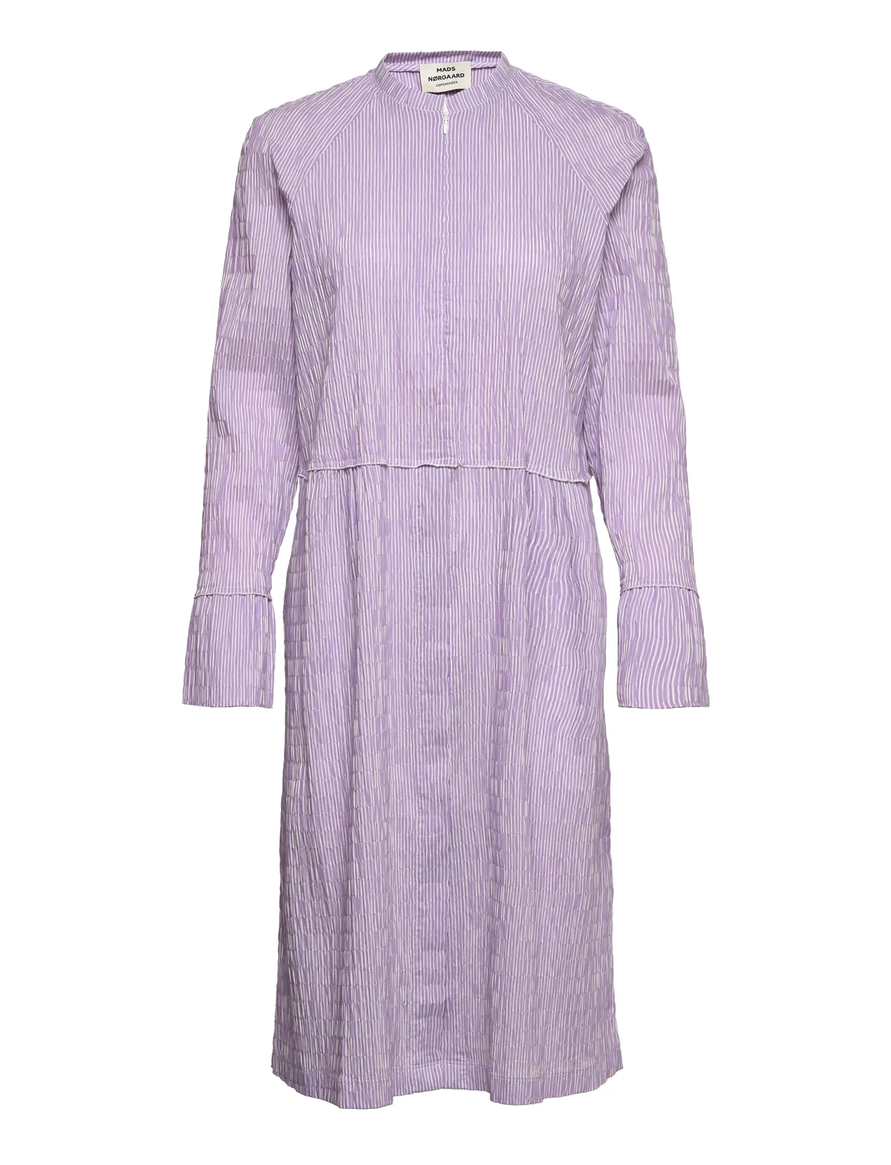 Mads Nørgaard - Crinckle Pop Dupina Dress - shirt dresses - purple hebe / snow white - 0