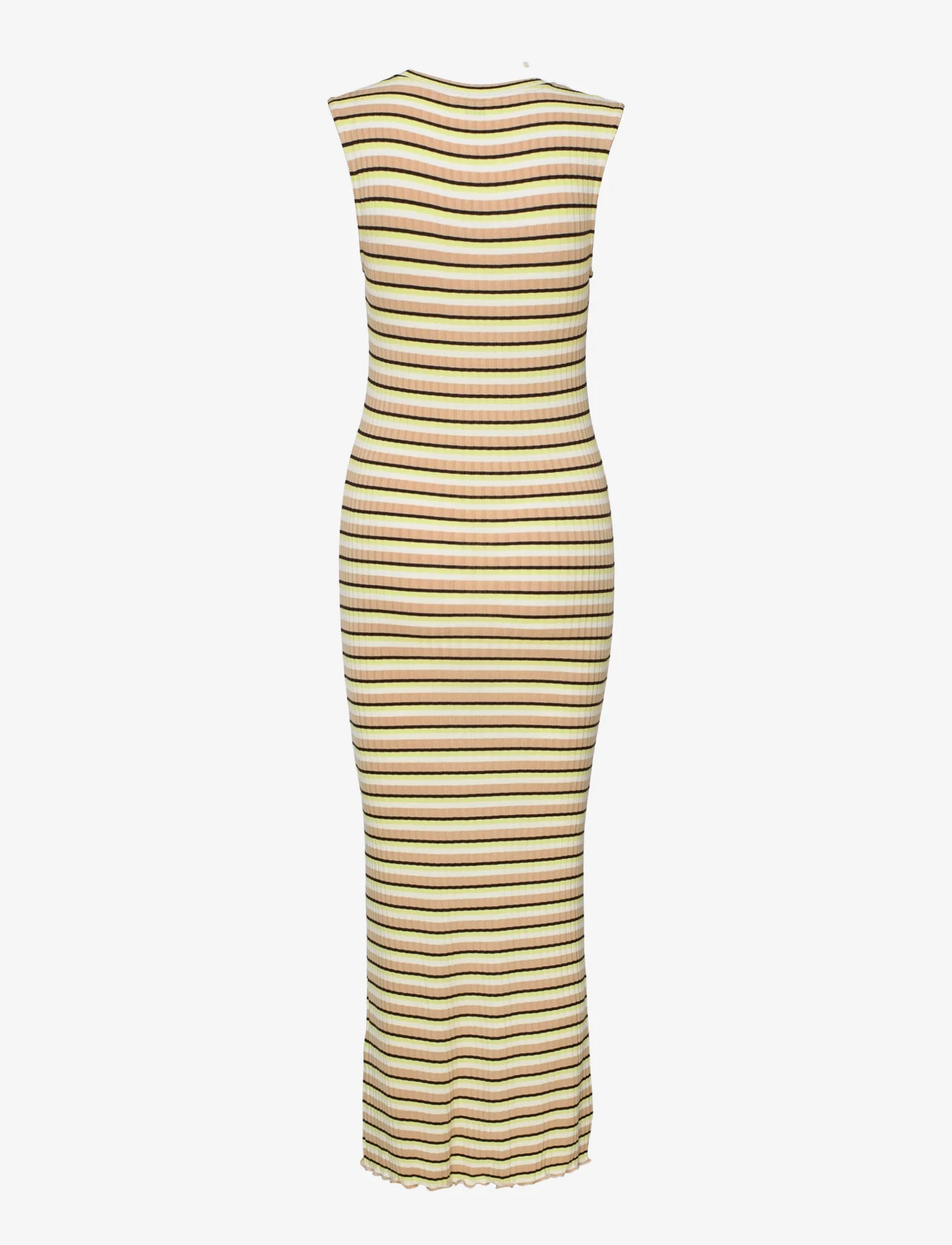 Mads Nørgaard - 5x5 Stripe Polly Dress - maxikjoler - 5x5 stripe croissant - 1