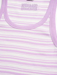 Mads Nørgaard - 2x2 Cotton Stripe Carry Top - t-shirt & tops - white alyssum / lavendula - 3