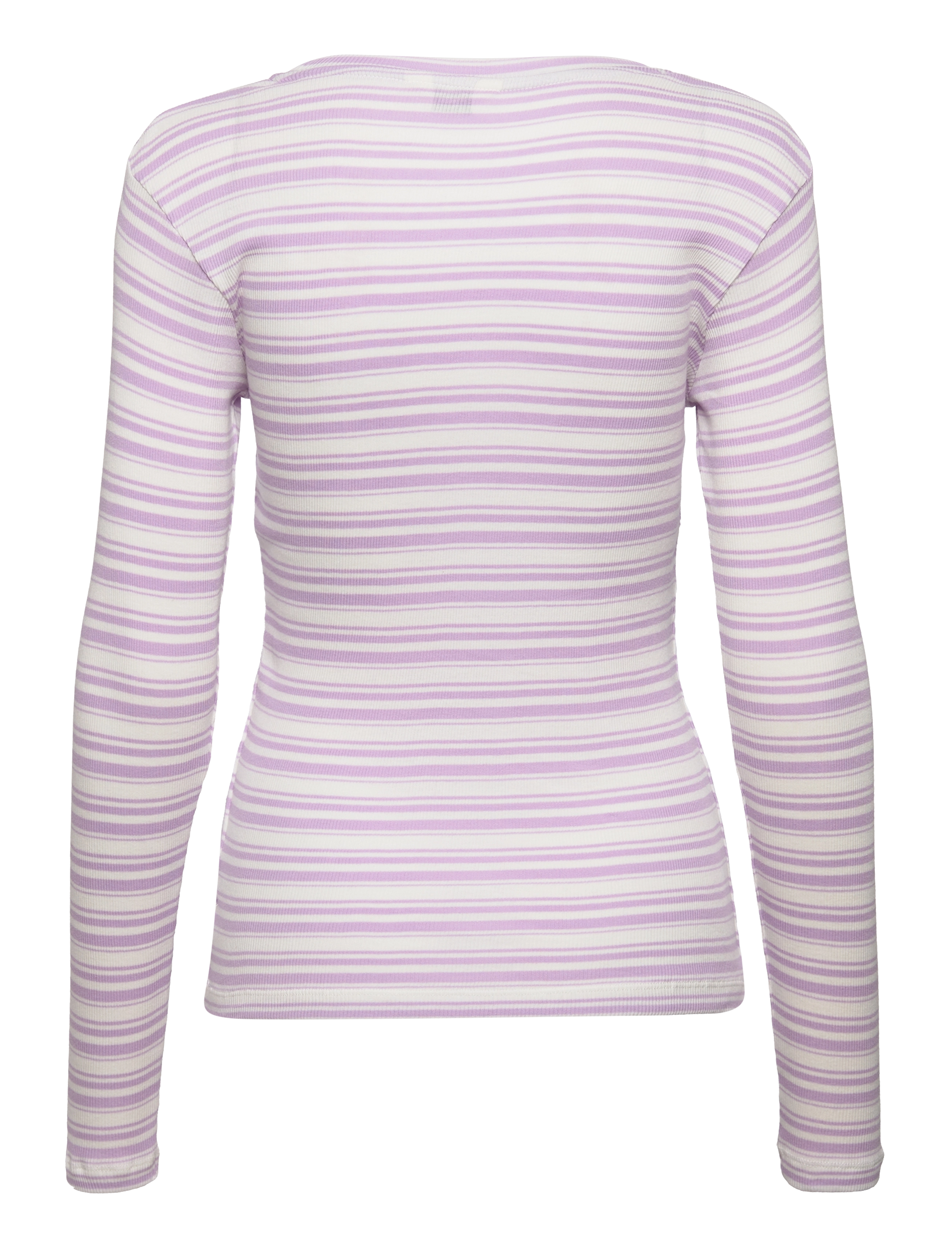 Mads Nørgaard - 2x2 Cotton Stripe Tuba Top - white alyssum / lavendula - 1