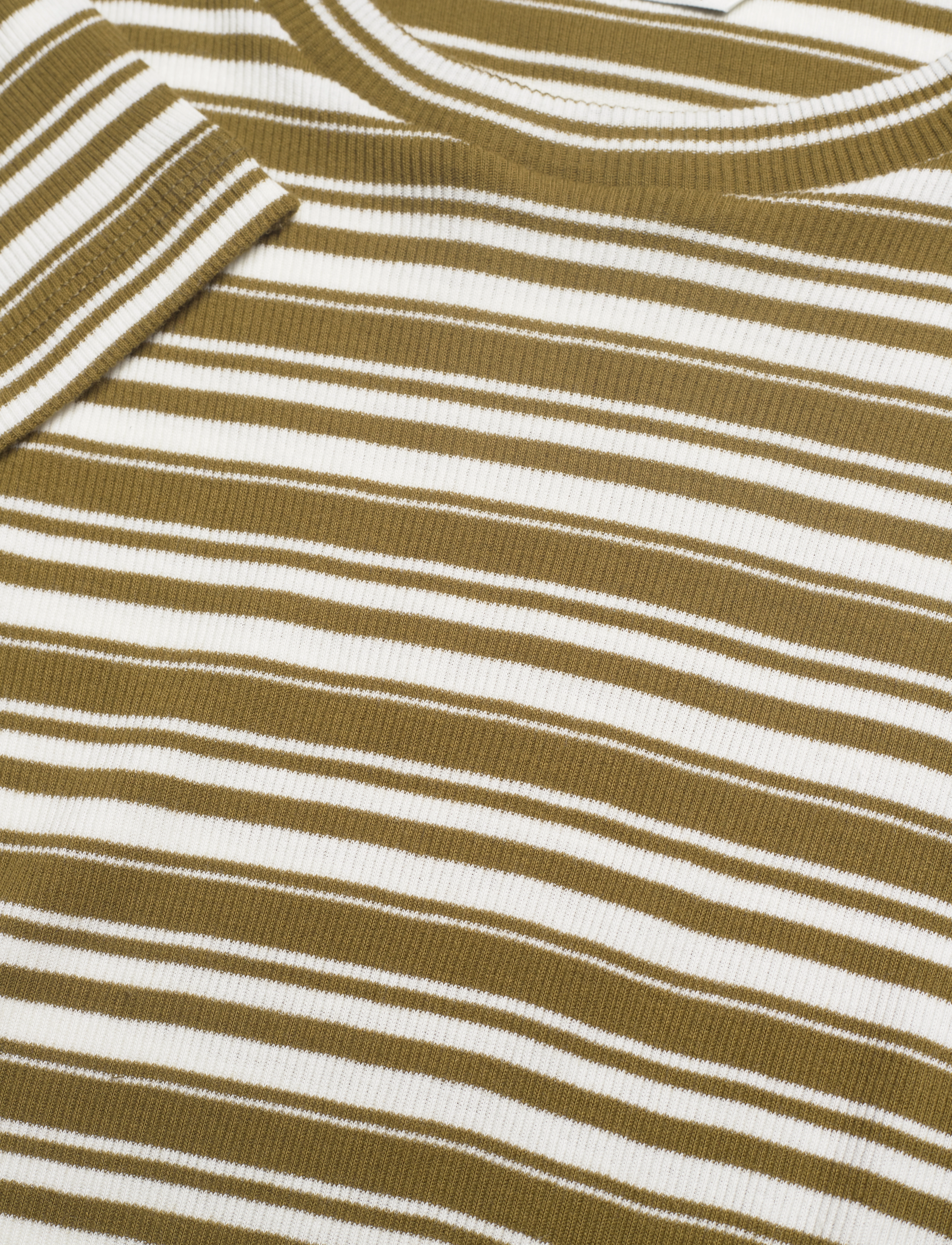 Mads Nørgaard - 2x2 Cotton Stripe Tuba Top - fir green / white alyssum - 3