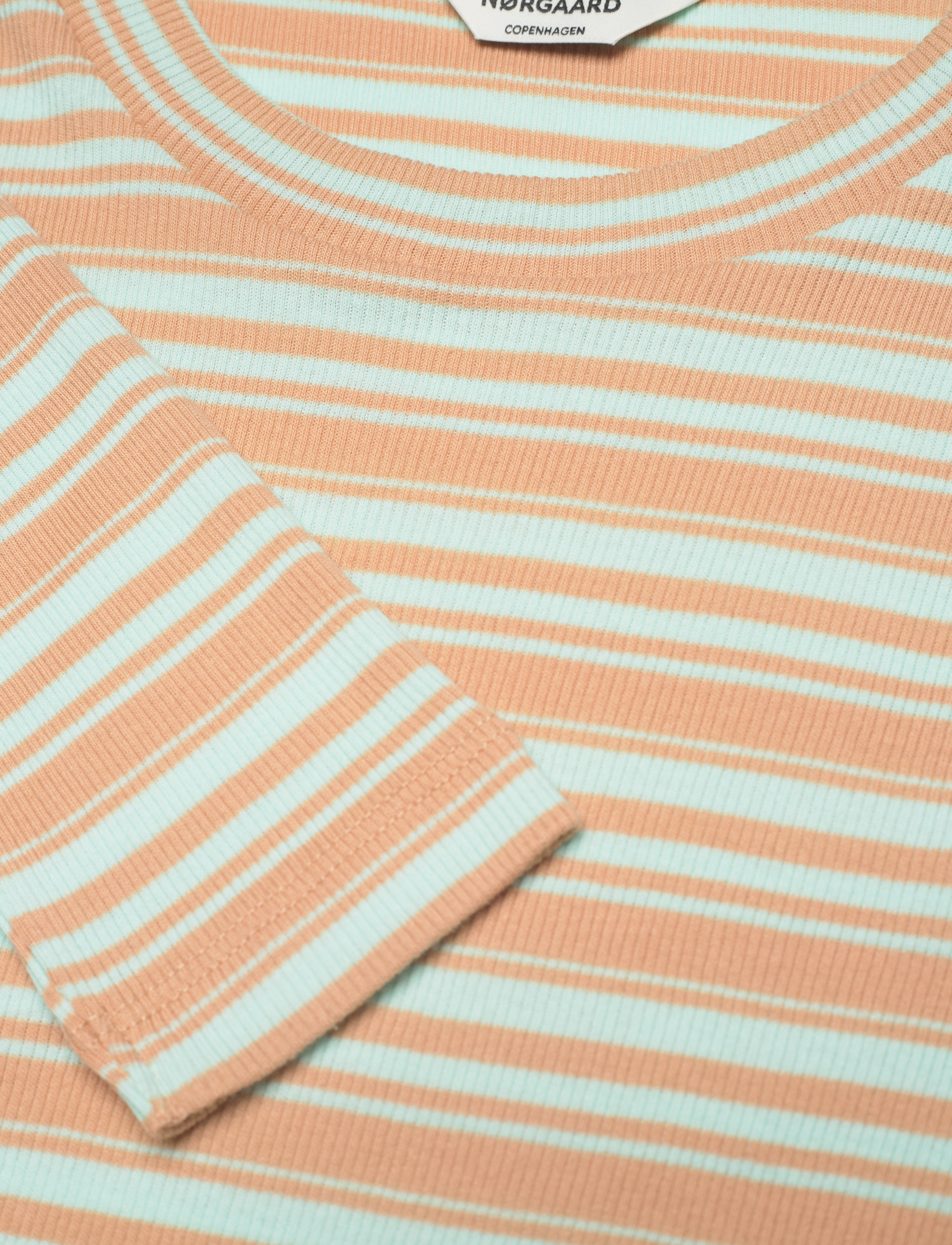 Mads Nørgaard - 2x2 Cotton Stripe Tuba Top - spa retreat / iced coffee - 2