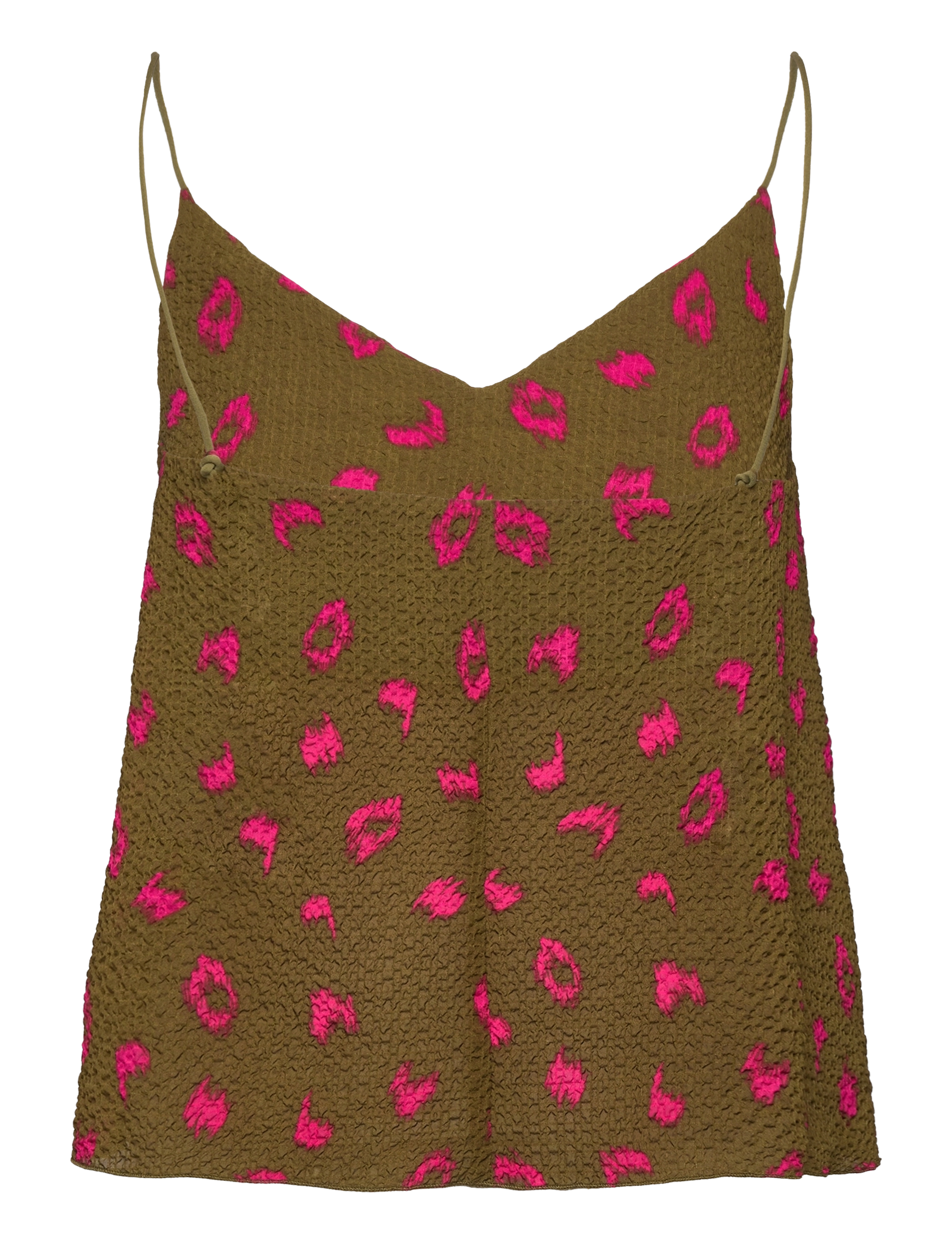 Mads Nørgaard - Bumpy Flower Sontra Top - brushed dot aop fir green - 1