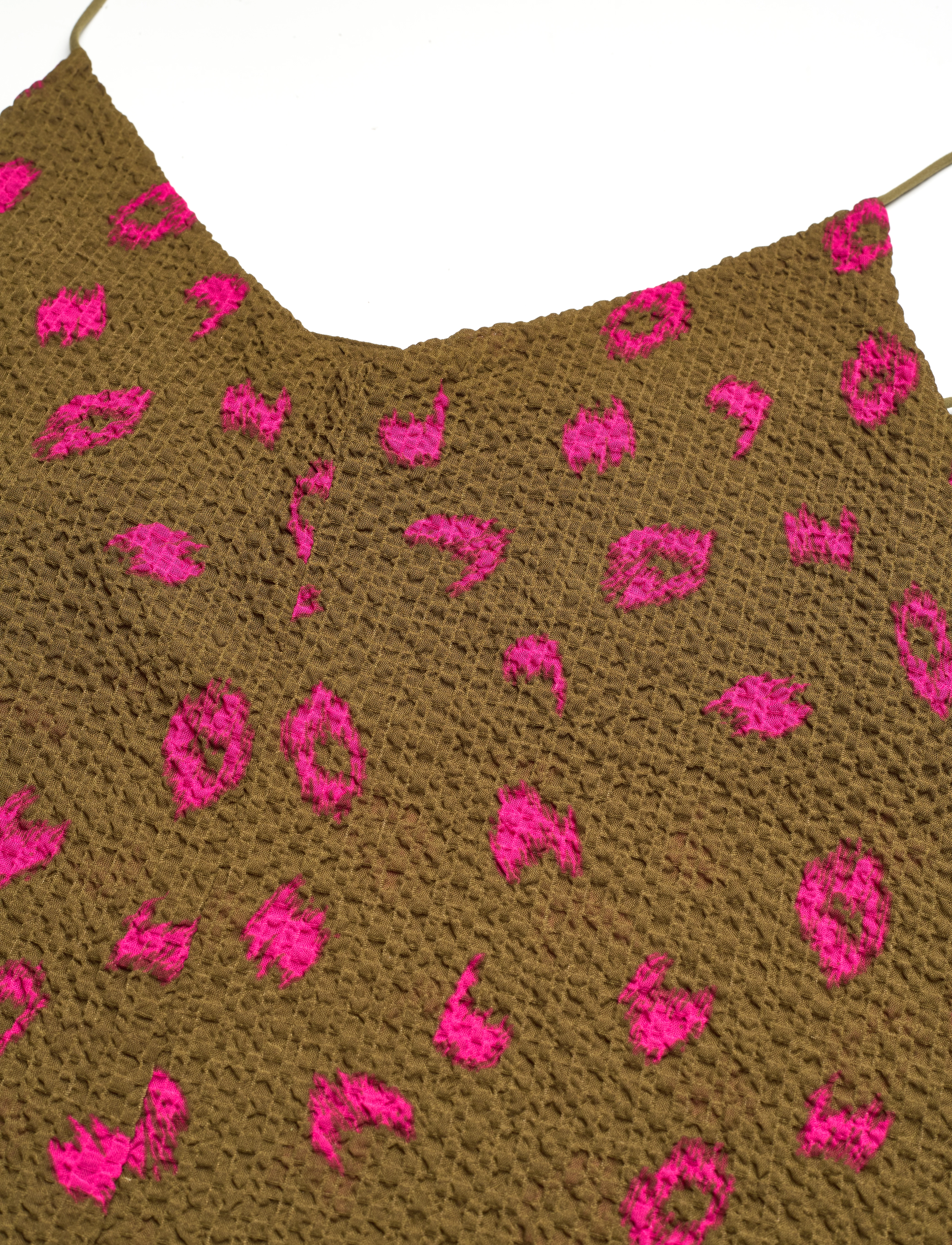 Mads Nørgaard - Bumpy Flower Sontra Top - brushed dot aop fir green - 2