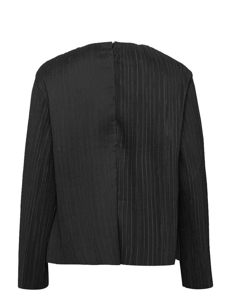 Mads Nørgaard - Paper Pleat Rina Blouse - langærmede bluser - black - 1