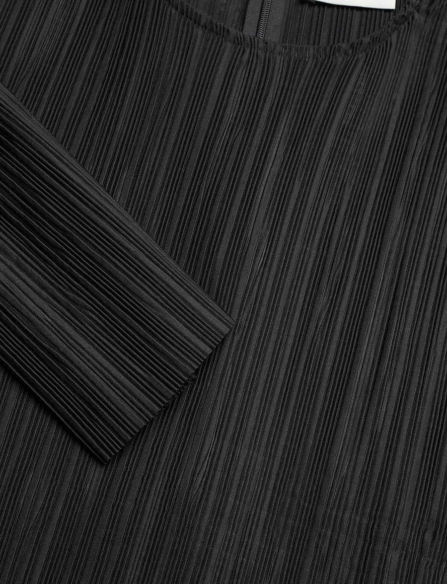 Mads Nørgaard - Paper Pleat Rina Blouse - langærmede bluser - black - 2