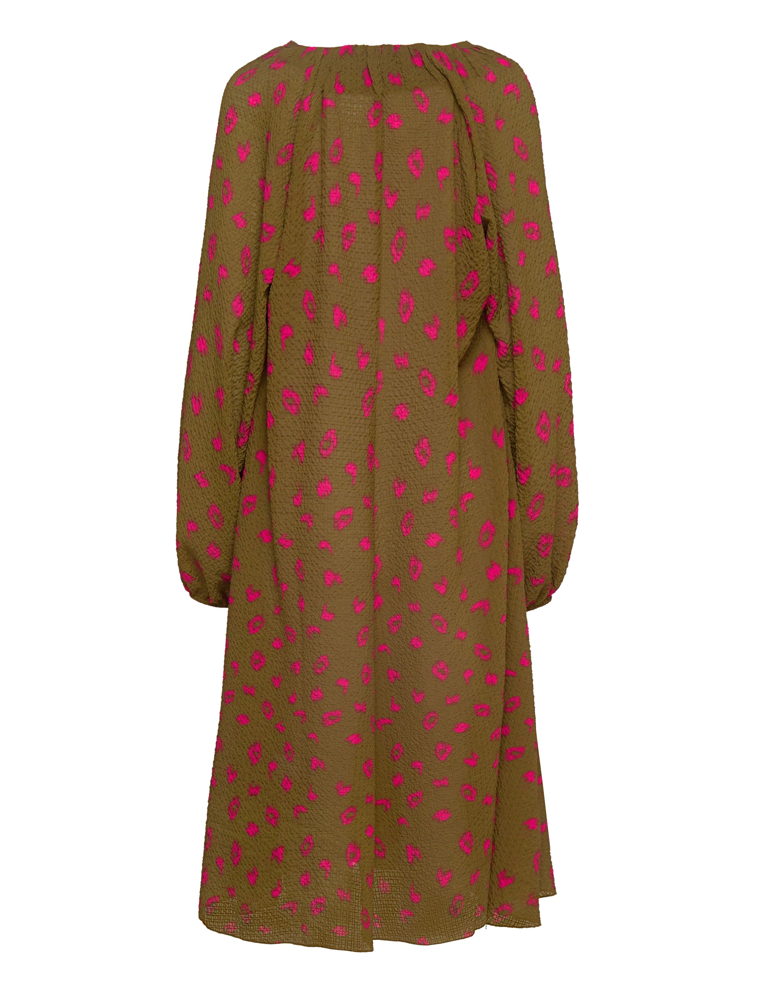 Mads Nørgaard - Bumpy Flower Bellini Dress - midi kjoler - brushed dot aop fir green - 1