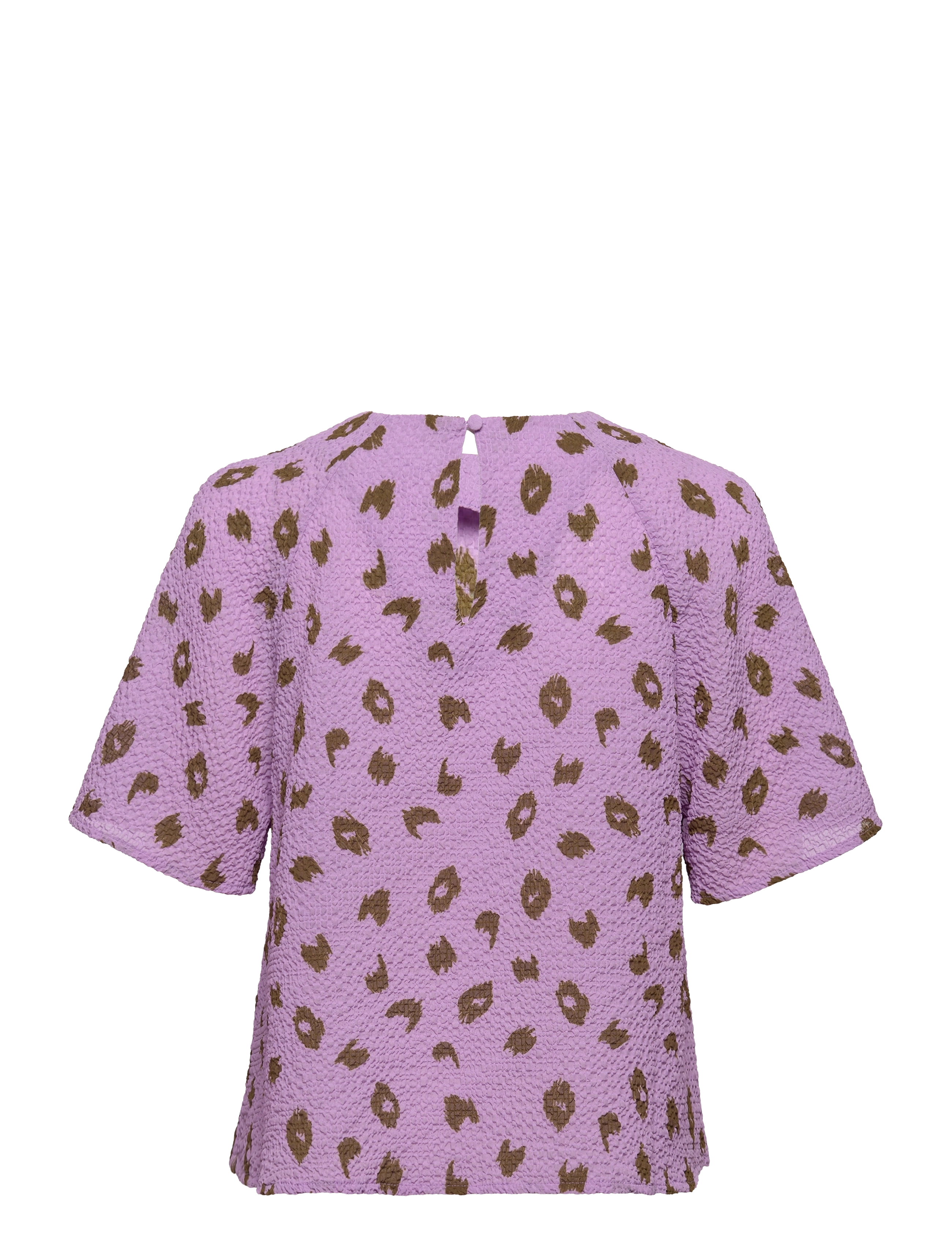 Mads Nørgaard - Bumpy Flower Rodgau Top - kortärmade blusar - brushed dot aop lavendula - 1