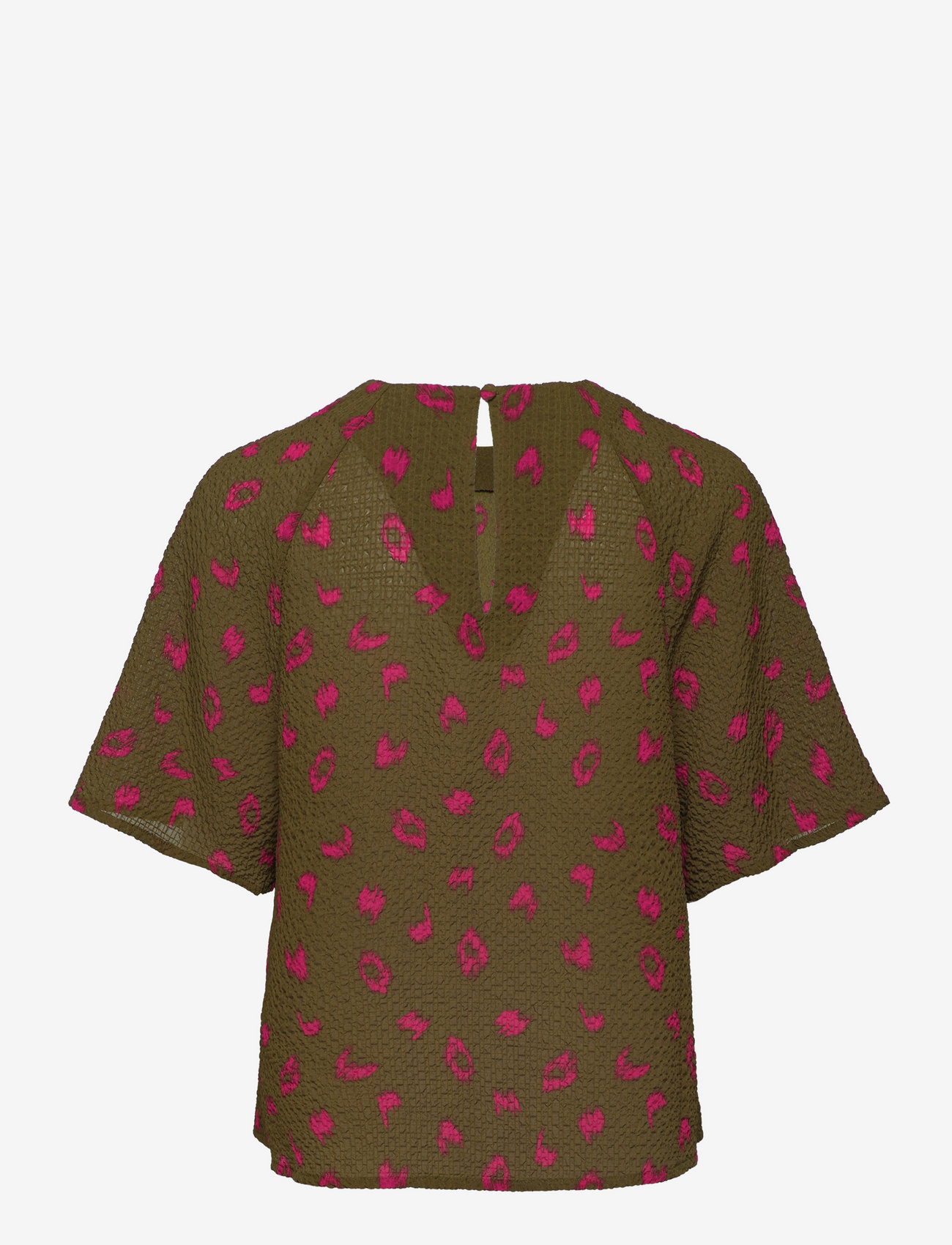 Mads Nørgaard - Bumpy Flower Rodgau Top - lühikeste varrukatega pluusid - brushed dot aop fir green - 1