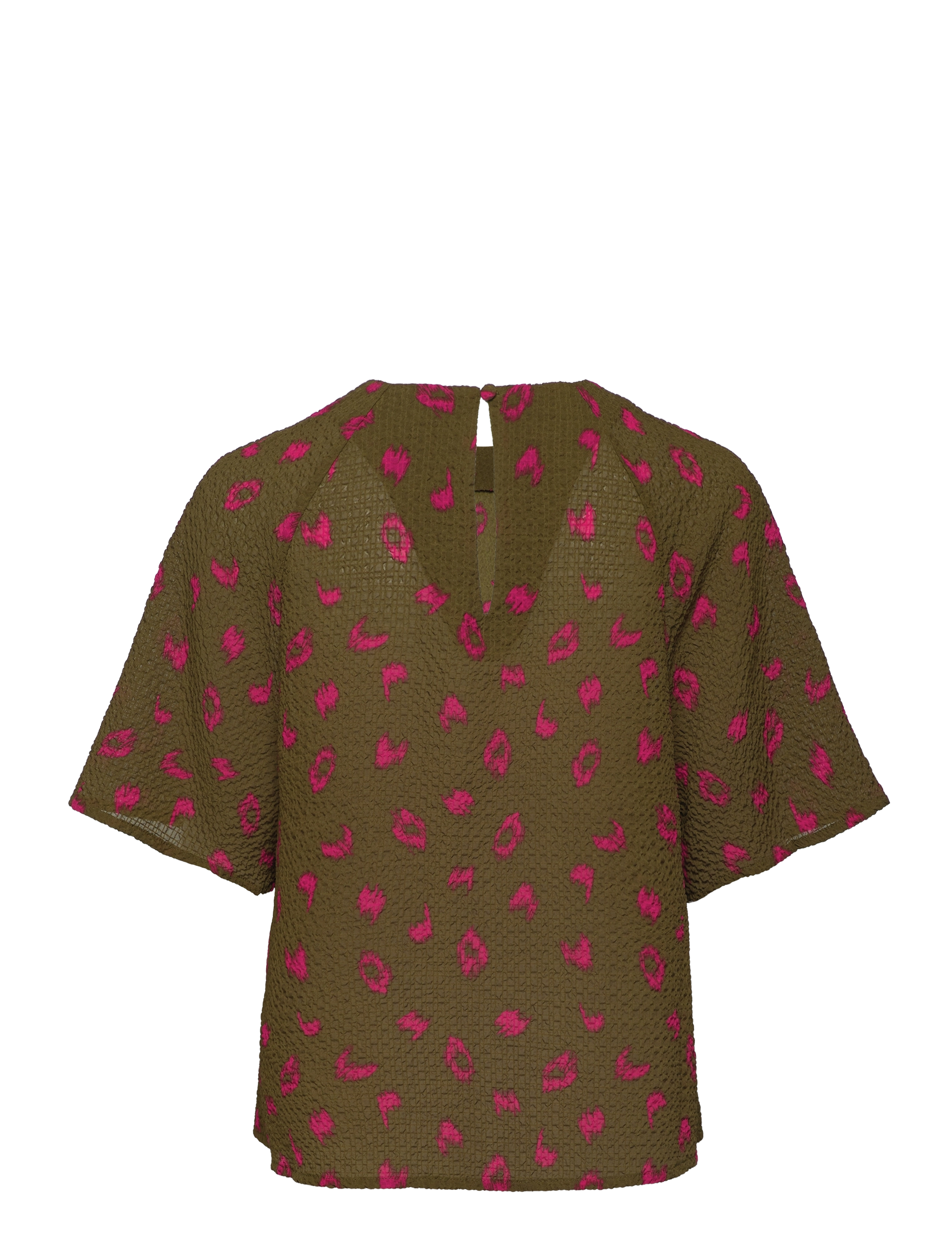 Mads Nørgaard - Bumpy Flower Rodgau Top - kortærmede bluser - brushed dot aop fir green - 1