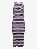 2x2 Cotton Stripe Carina Dress - LAVENDULA / MAGICAL FOREST