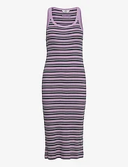 Mads Nørgaard - 2x2 Cotton Stripe Carina Dress - marškinėlių tipo suknelės - lavendula / magical forest - 0