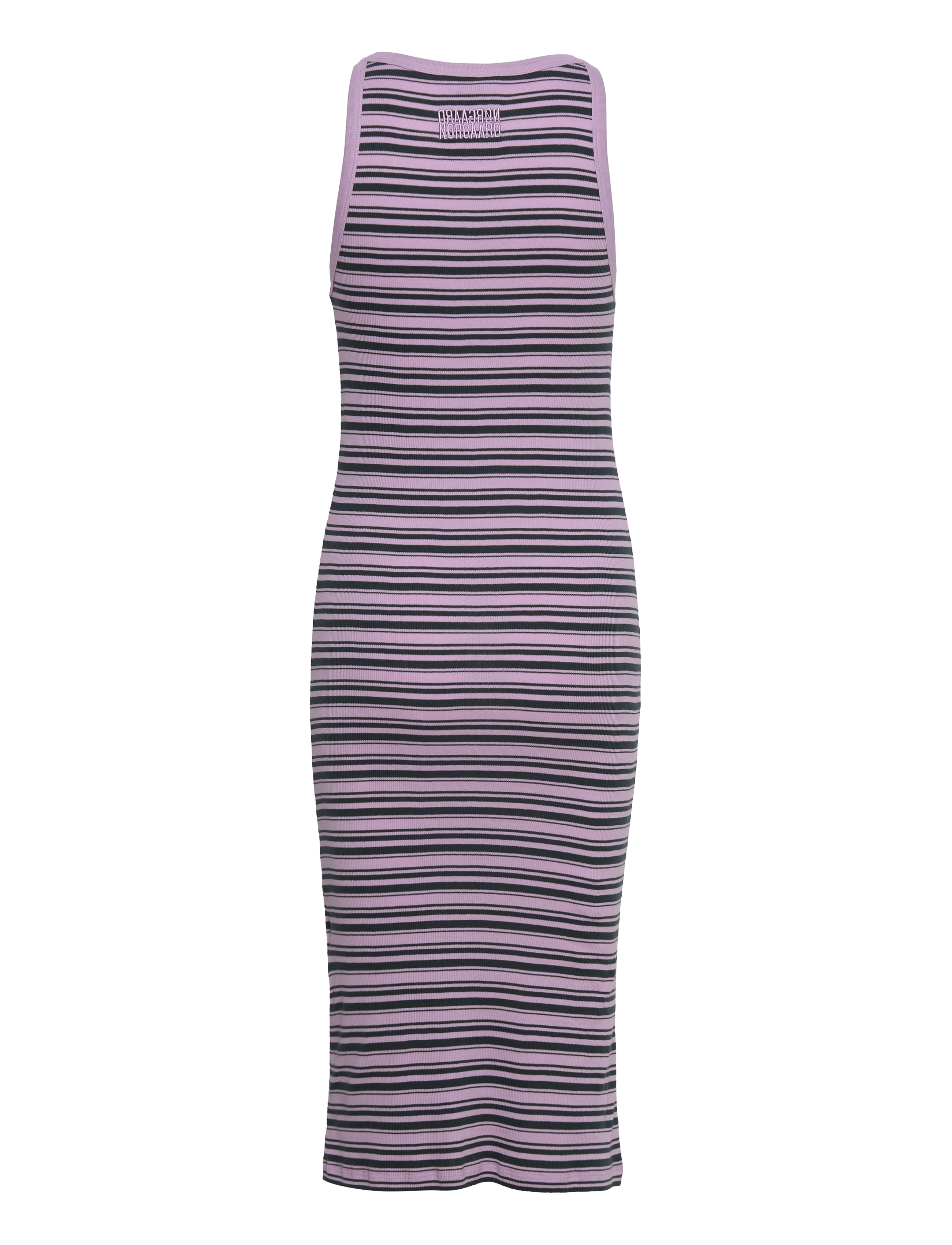 Mads Nørgaard - 2x2 Cotton Stripe Carina Dress - lavendula / magical forest - 1