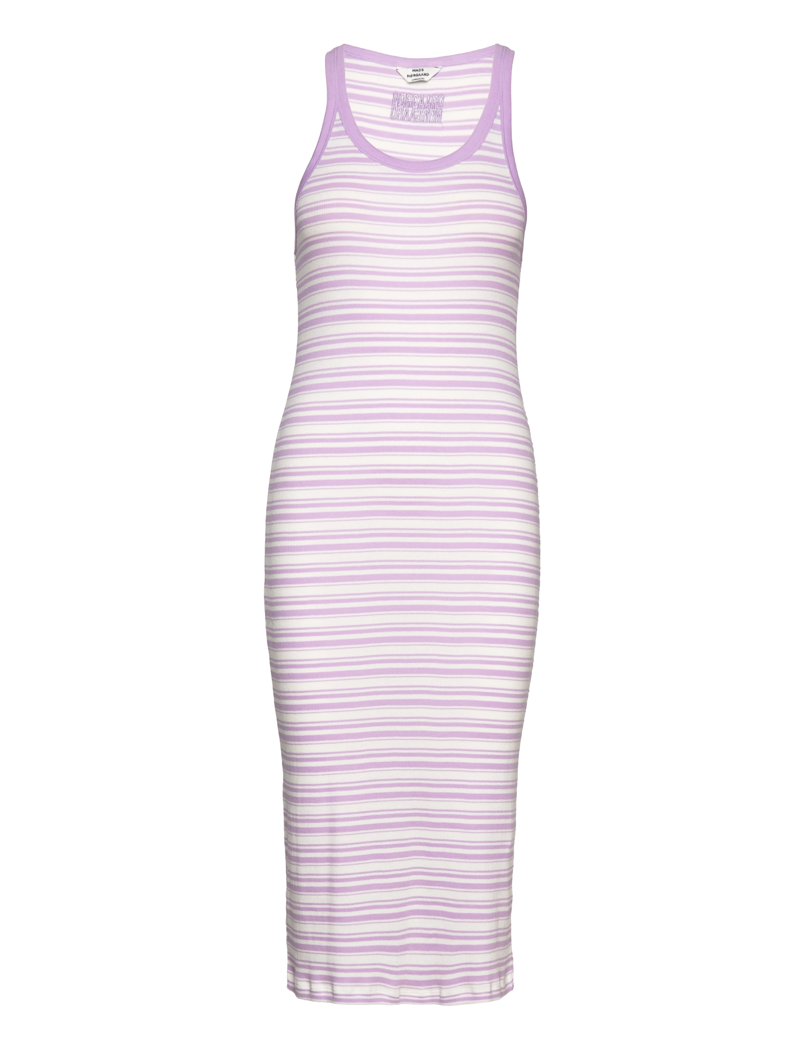 MADS NØRGAARD 2X2 Baumwolle Stripe Carina Kleid Lila - XL - Damen