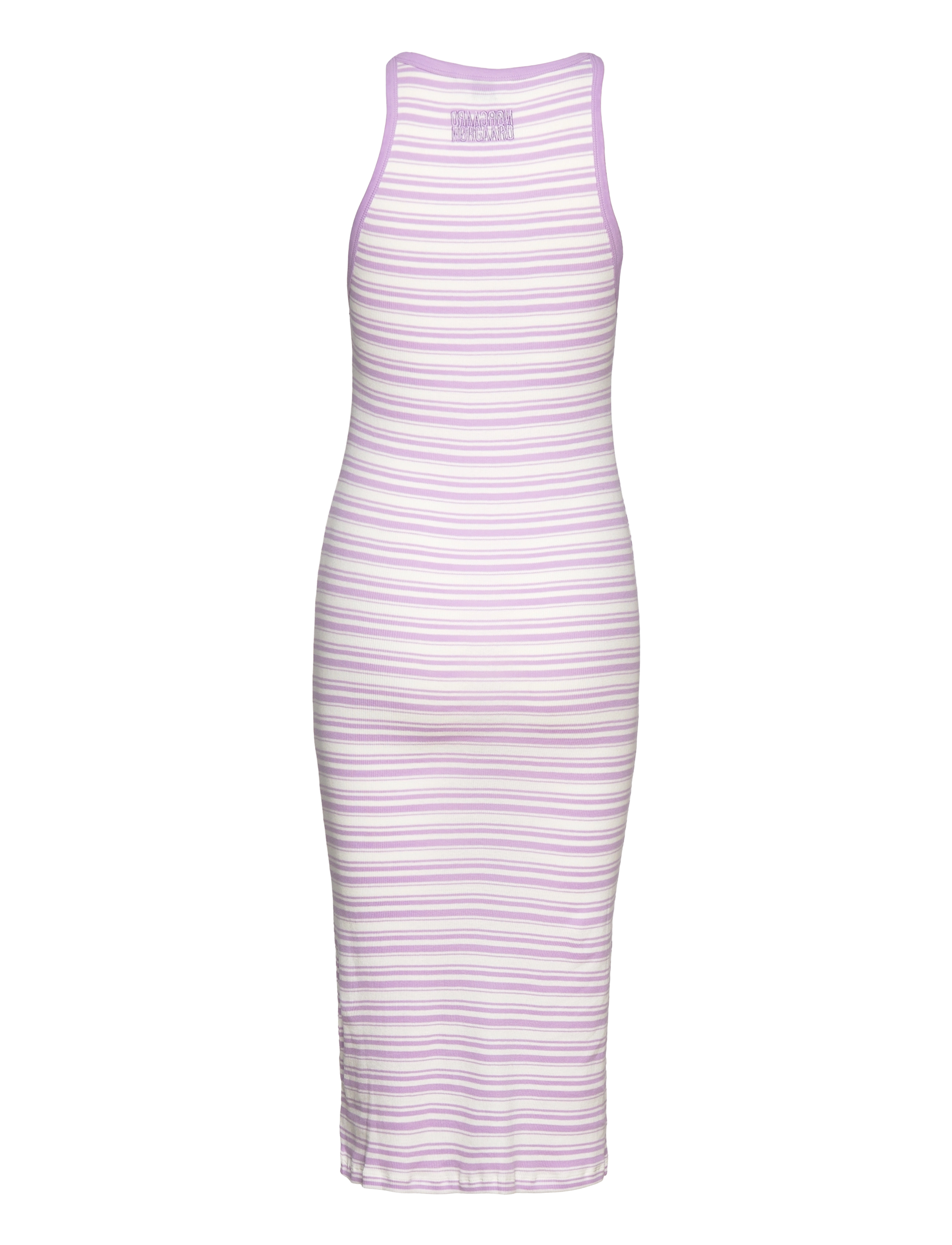 Mads Nørgaard - 2x2 Cotton Stripe Carina Dress - white alyssum / lavendula - 1