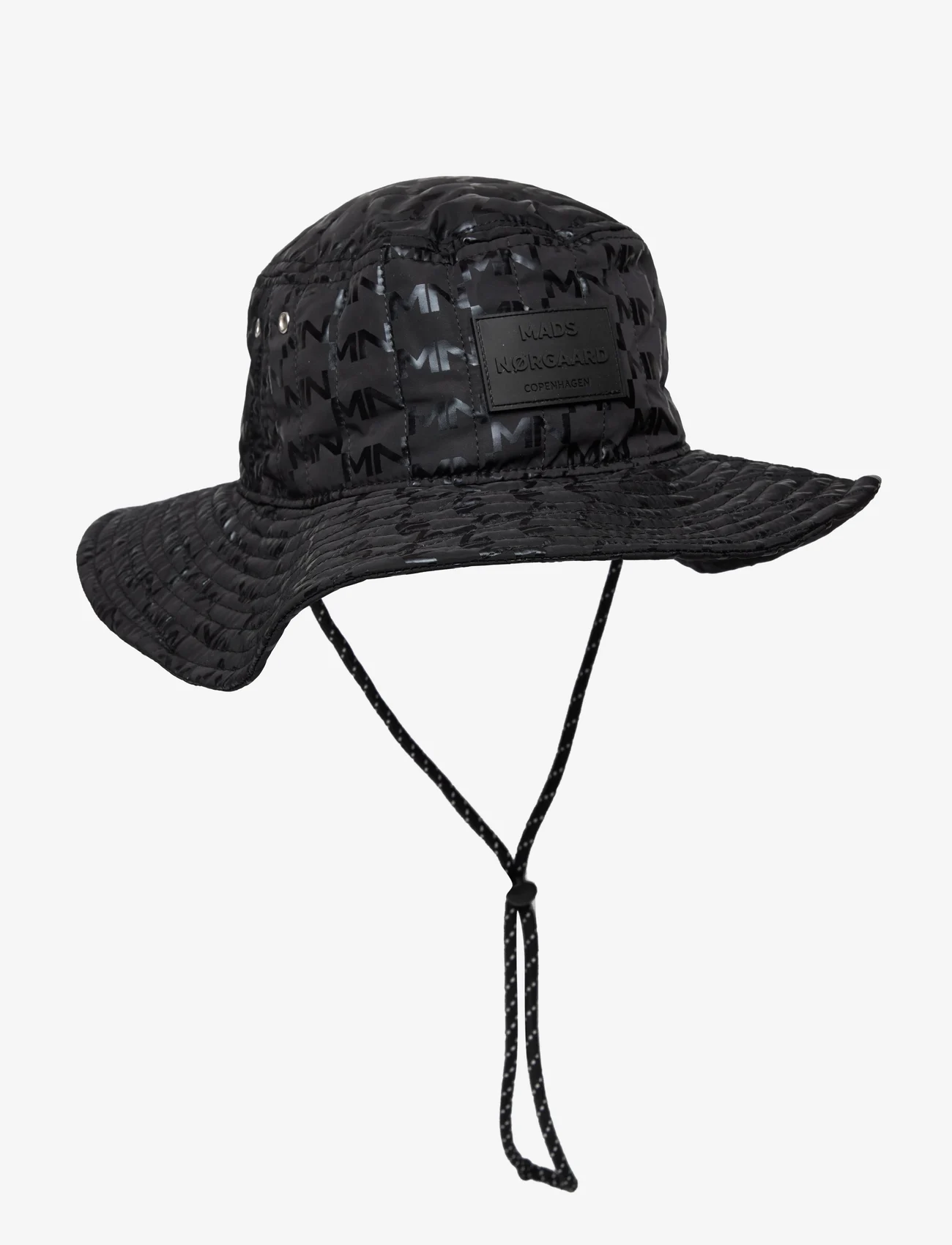 Mads Nørgaard - Quilt Logomania Dresden Hat - bucket hats - black/black - 0