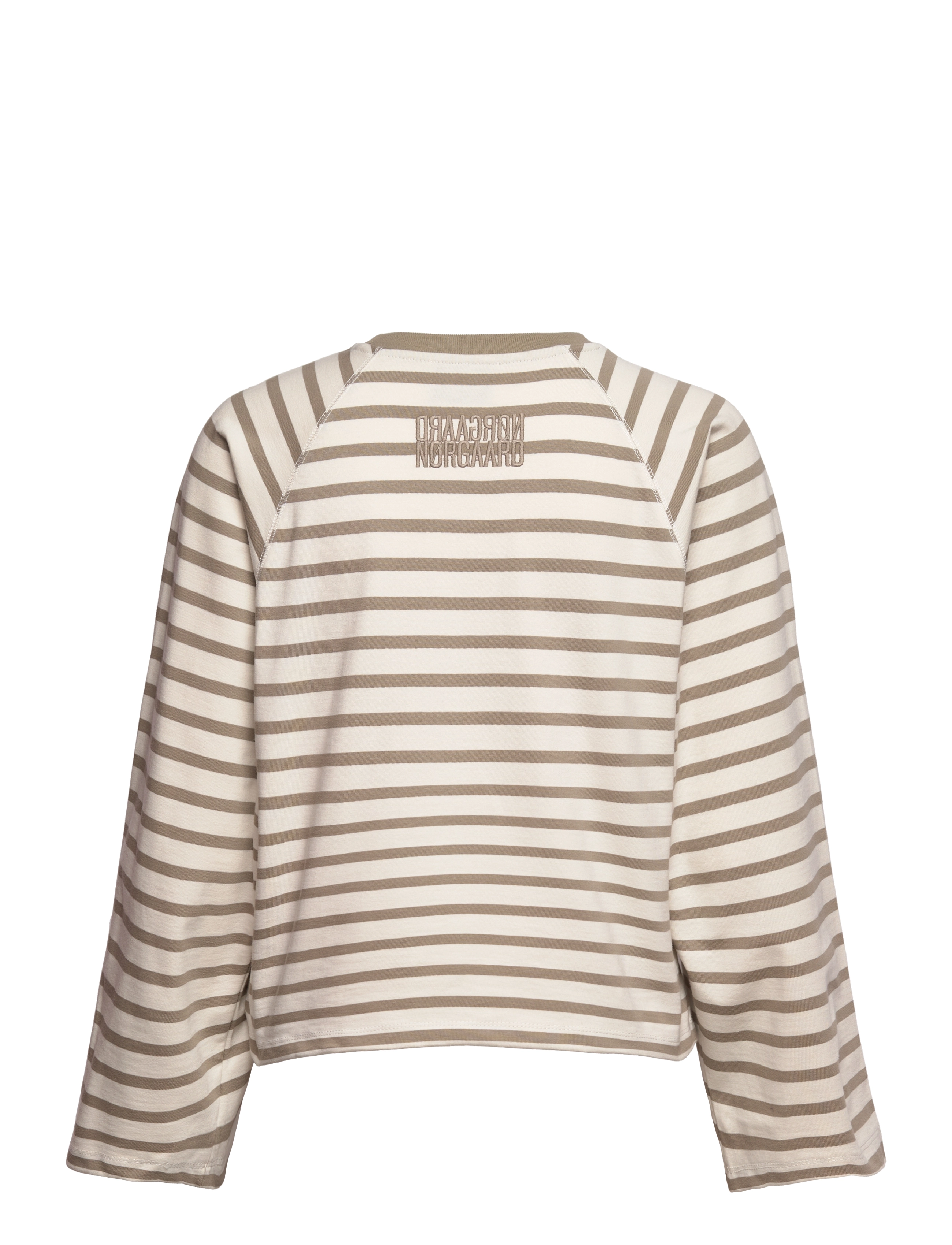 Mads Nørgaard - Heavy Single Stripe Themar Tee LS - laurel oak / snow white - 1