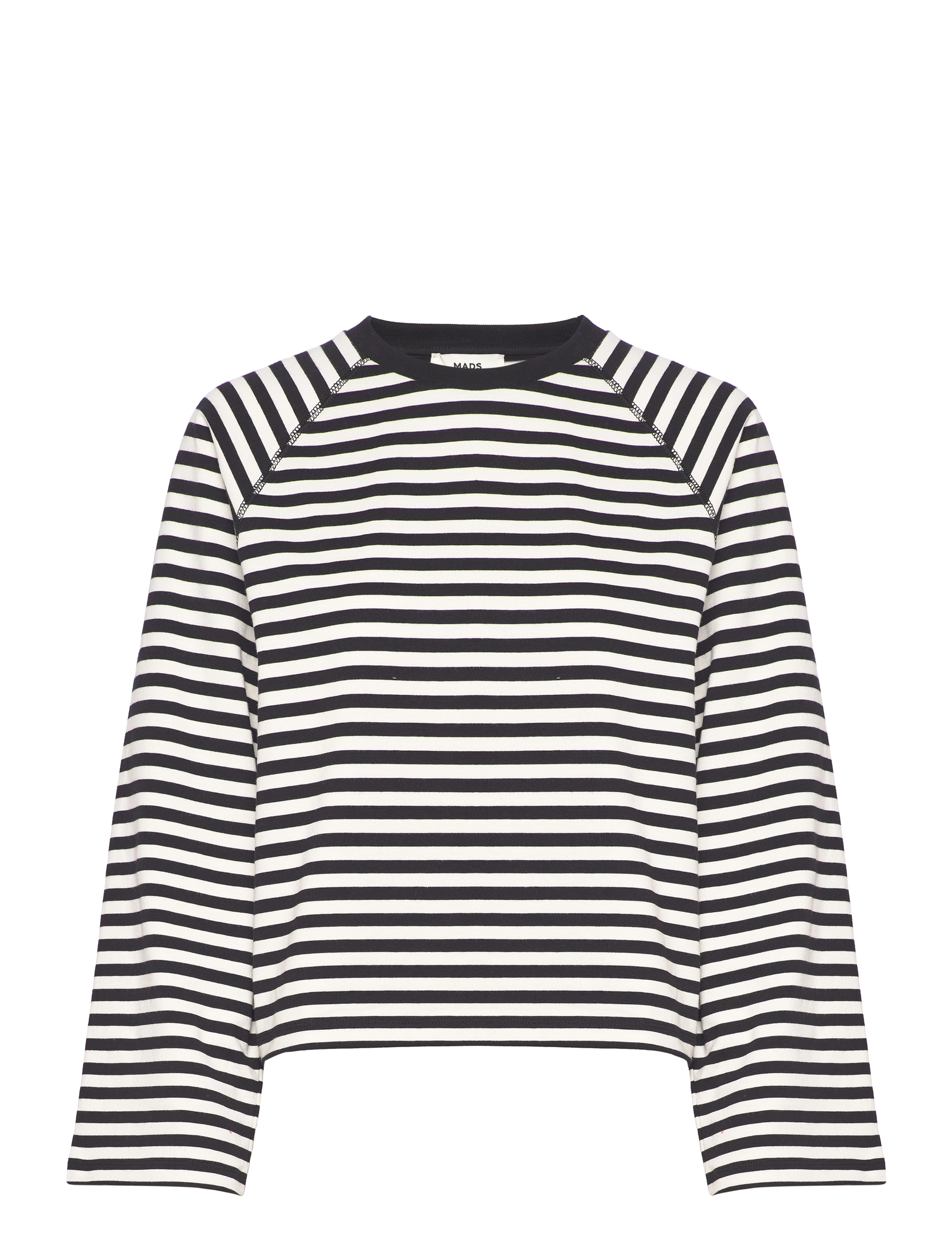 Heavy Single Stripe Themar Tee LS - SNOW WHITE/BLACK