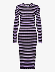 Mads Nørgaard - 5x5 Stripe Boa Dress - t-shirtklänningar - 5x5 stripe black - 0