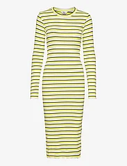 Mads Nørgaard - 5x5 Stripe Boa Dress - midi jurken - 5x5 stripe snowwhite - 0
