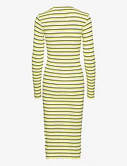 Mads Nørgaard - 5x5 Stripe Boa Dress - t-skjortekjoler - 5x5 stripe snowwhite - 1
