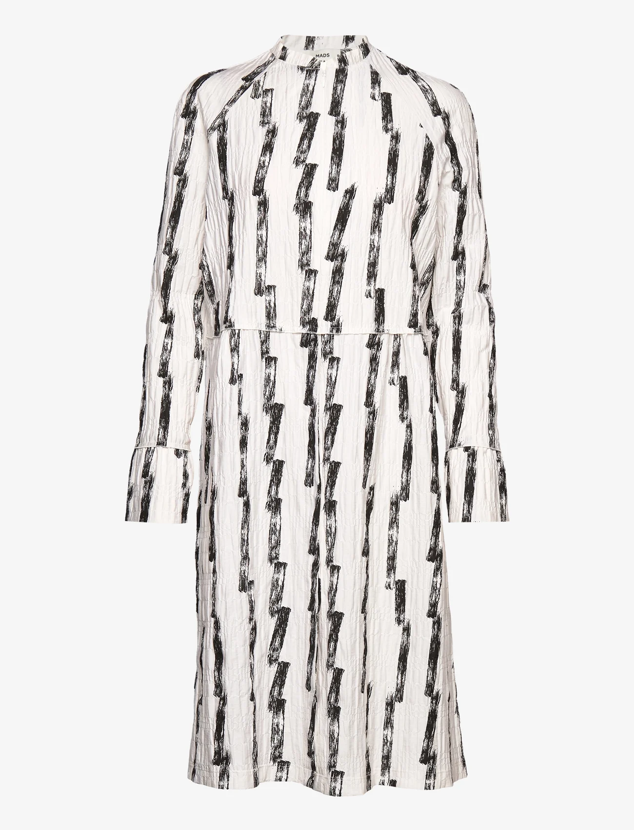 Mads Nørgaard - Chakra Dupina Dress - AOP - skjortekjoler - paint stripe aop/white alyssum - 0