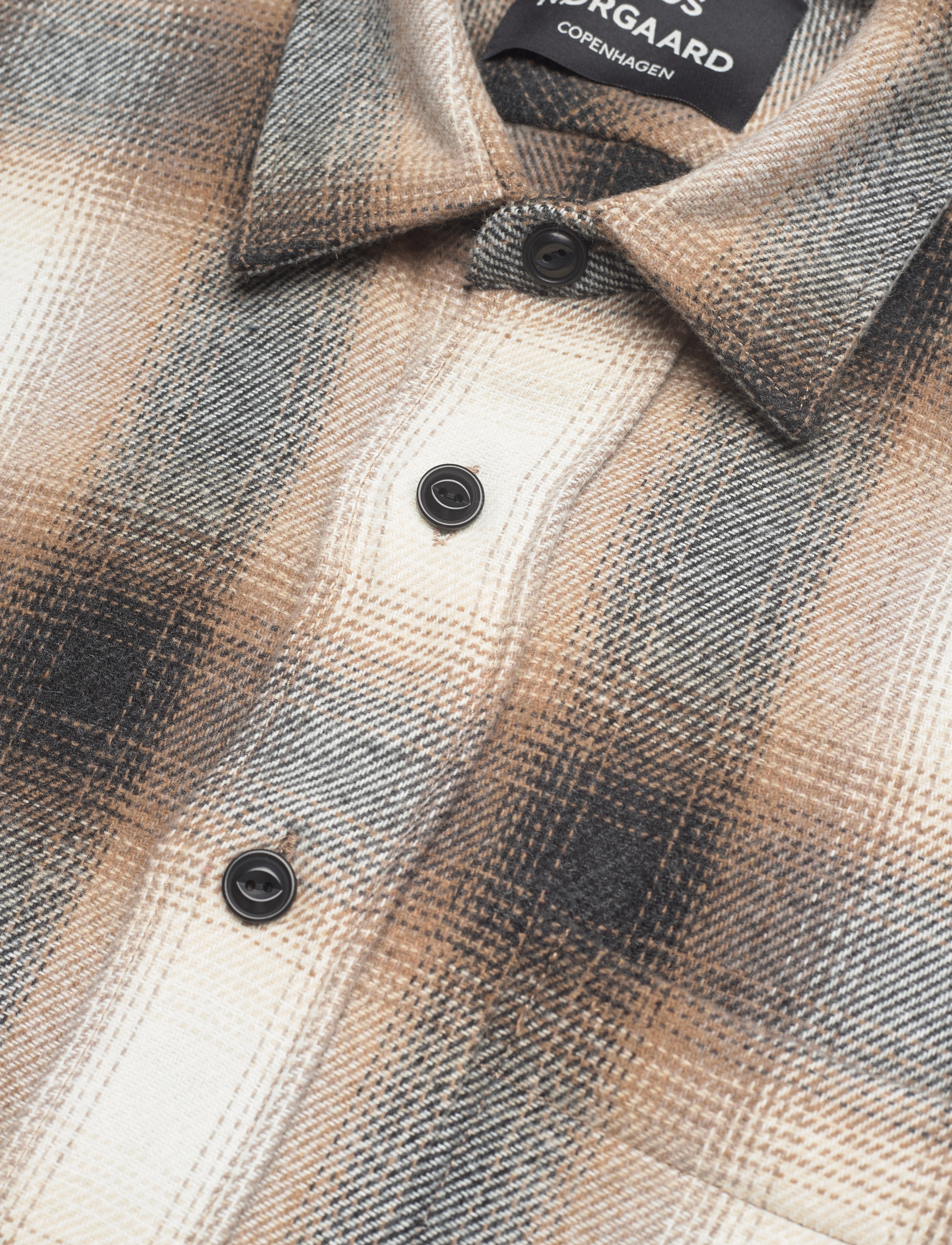 Mads Nørgaard - Soft Wool Malte Check Shirt - charcoal check - 3