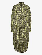 Colette Saale Dress AOP - SNAKE AOP / SAFETY YELLOW