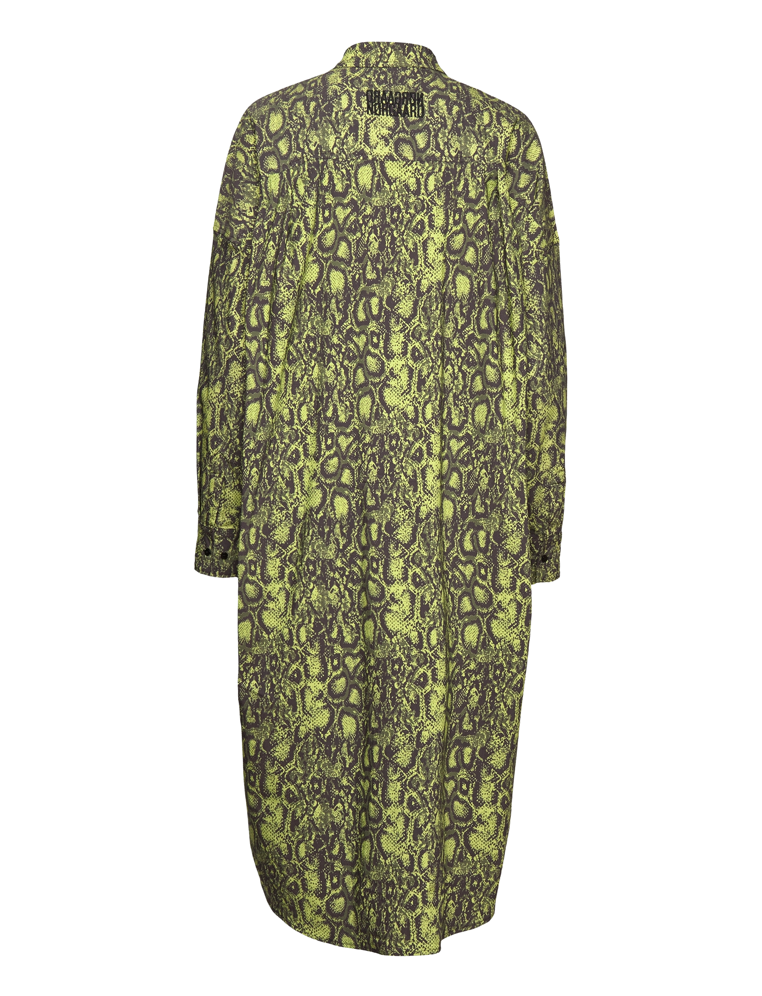 Mads Nørgaard - Colette Saale Dress AOP - skjortklänningar - snake aop / safety yellow - 1