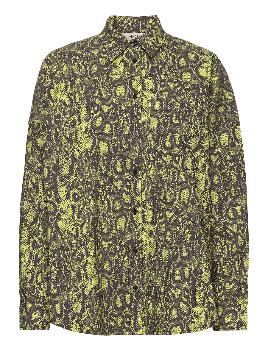 Mads Nørgaard - Colette Neu Shirt AOP - langærmede skjorter - snake aop / safety yellow - 0