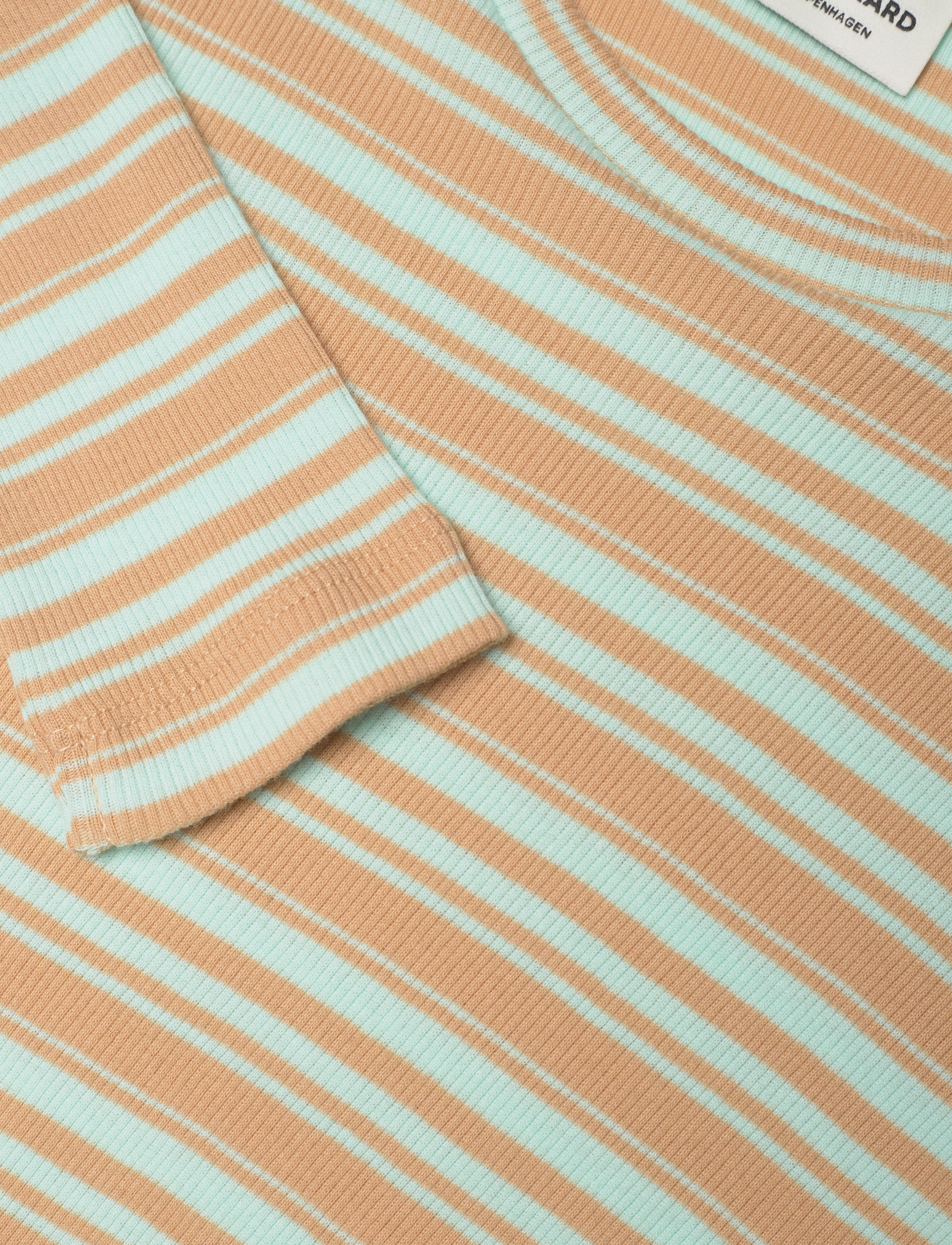 Mads Nørgaard - 2x2 Cotton Stripe Talino Top - spa retreat / iced coffee - 2