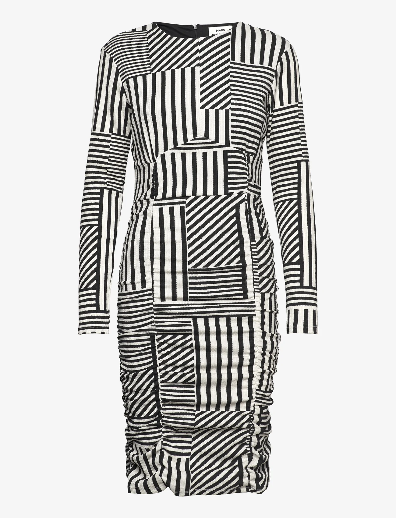 Mads Nørgaard - Pollux Amelia Dress AOP - vakarėlių drabužiai išparduotuvių kainomis - stripe play aop/black - 0