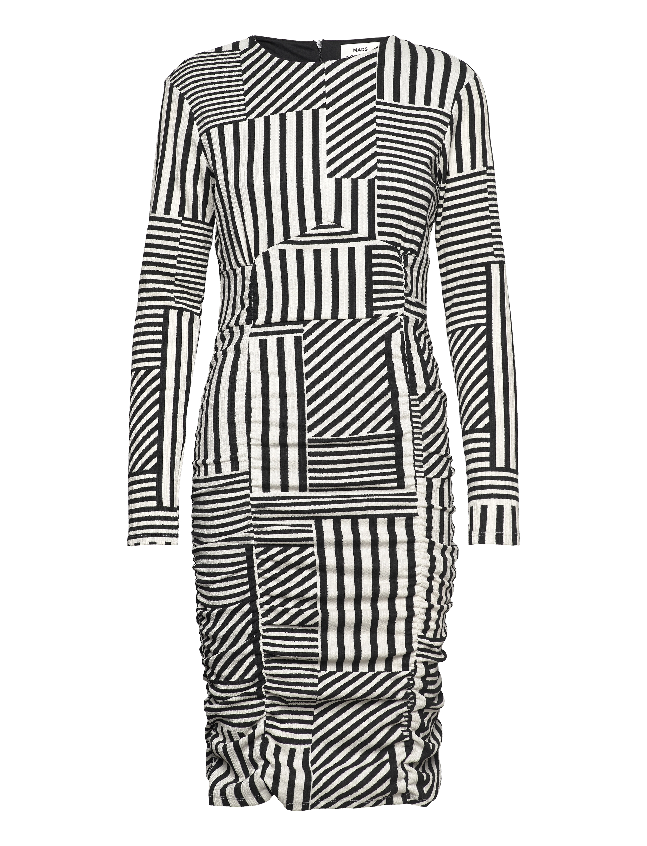 Mads Nørgaard Pollux Amelia Dress AOP - Kleidid - STRIPE PLAY AOP/BLACK / black