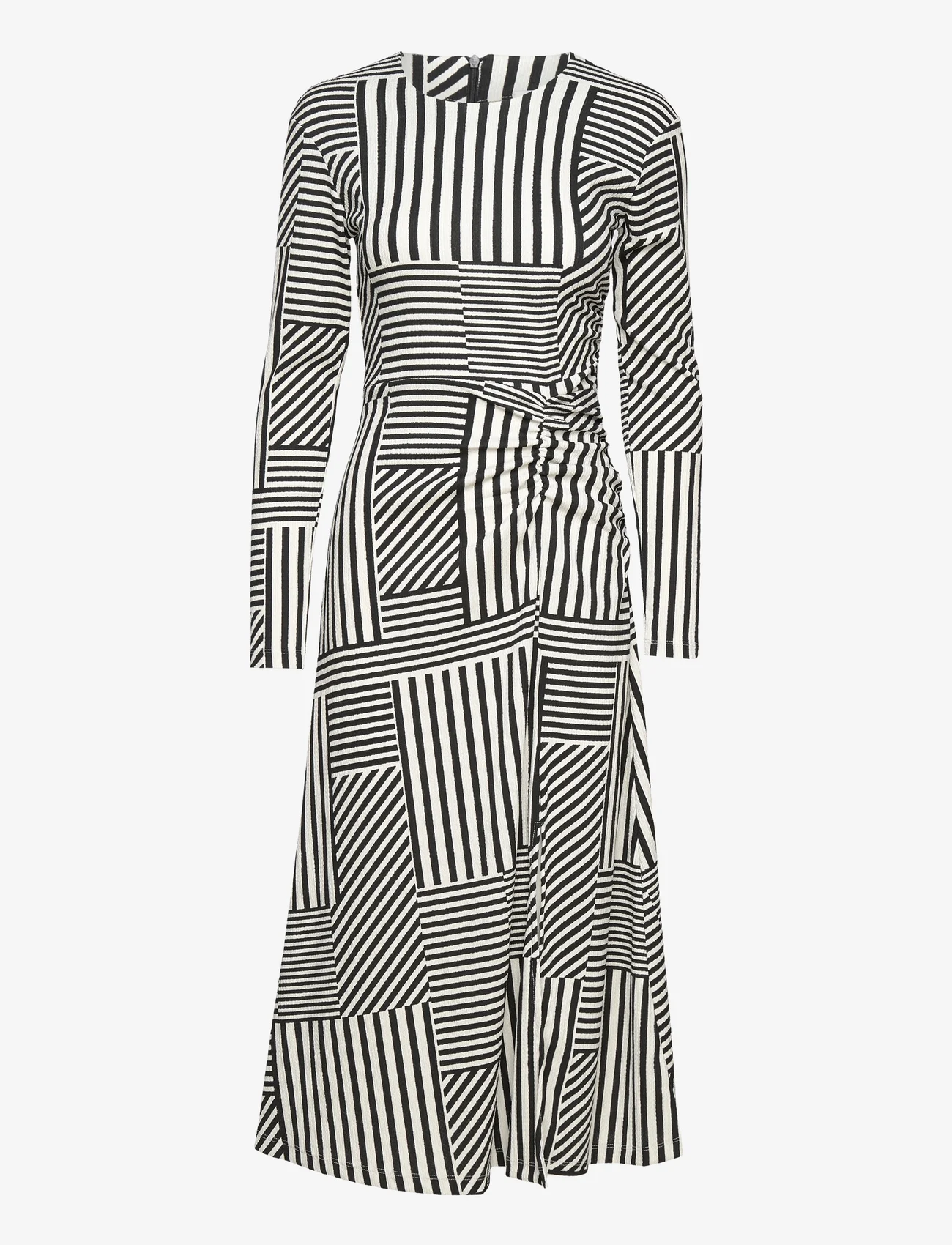 Mads Nørgaard - Pollux Beatriz Dress AOP - vidutinio ilgio suknelės - stripe play aop/black - 0