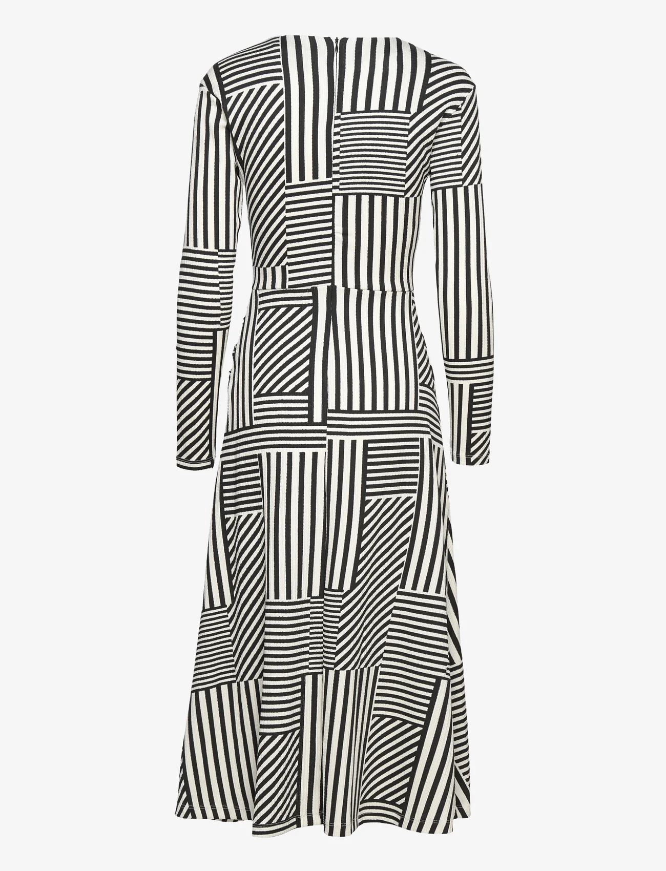 Mads Nørgaard - Pollux Beatriz Dress AOP - vidutinio ilgio suknelės - stripe play aop/black - 1
