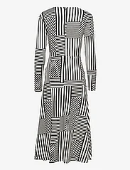 Mads Nørgaard - Pollux Beatriz Dress AOP - midi dresses - stripe play aop/black - 1