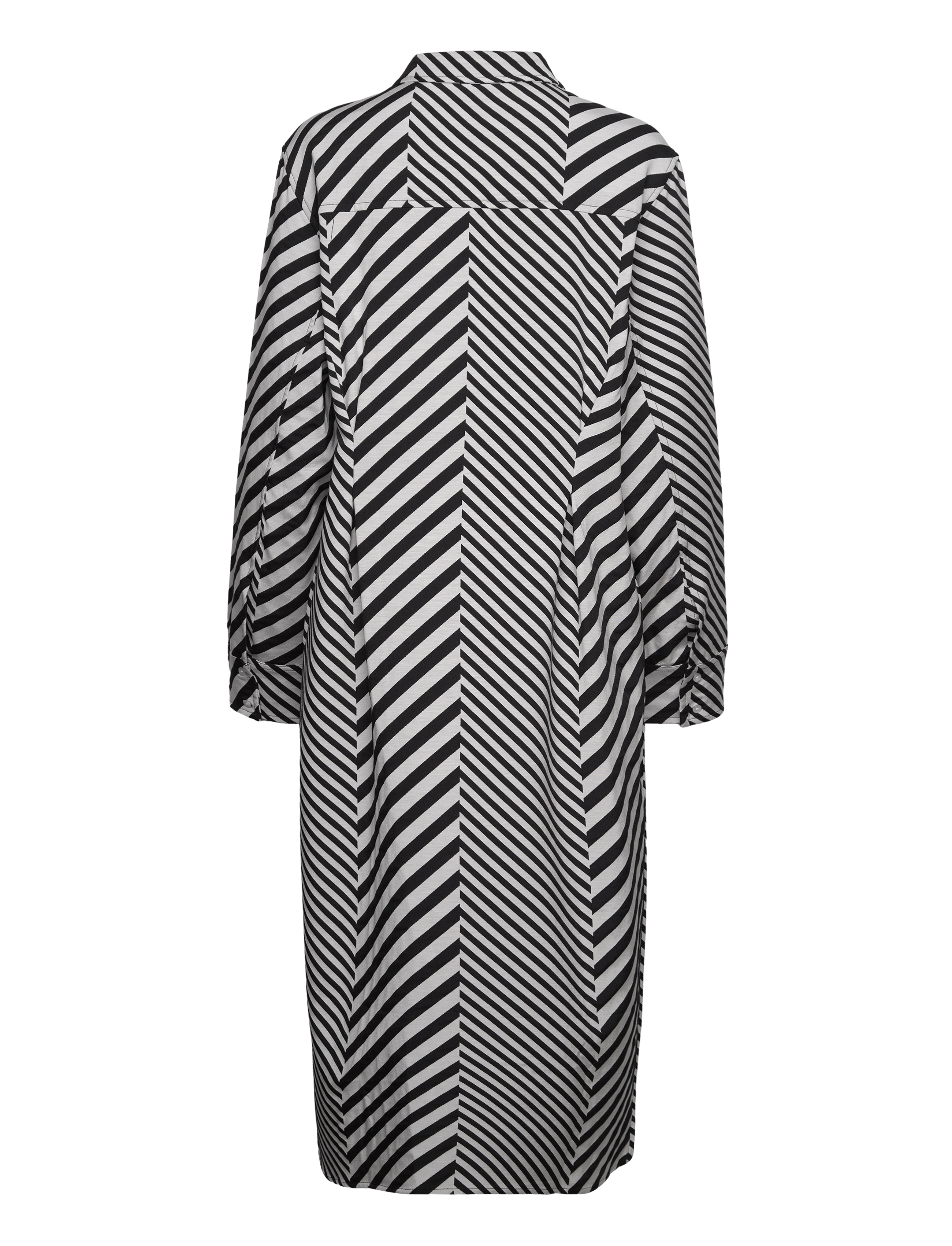 Mads Nørgaard - Mix Stripe Lora Dress - särkkleidid - black/cloud dancer - 1