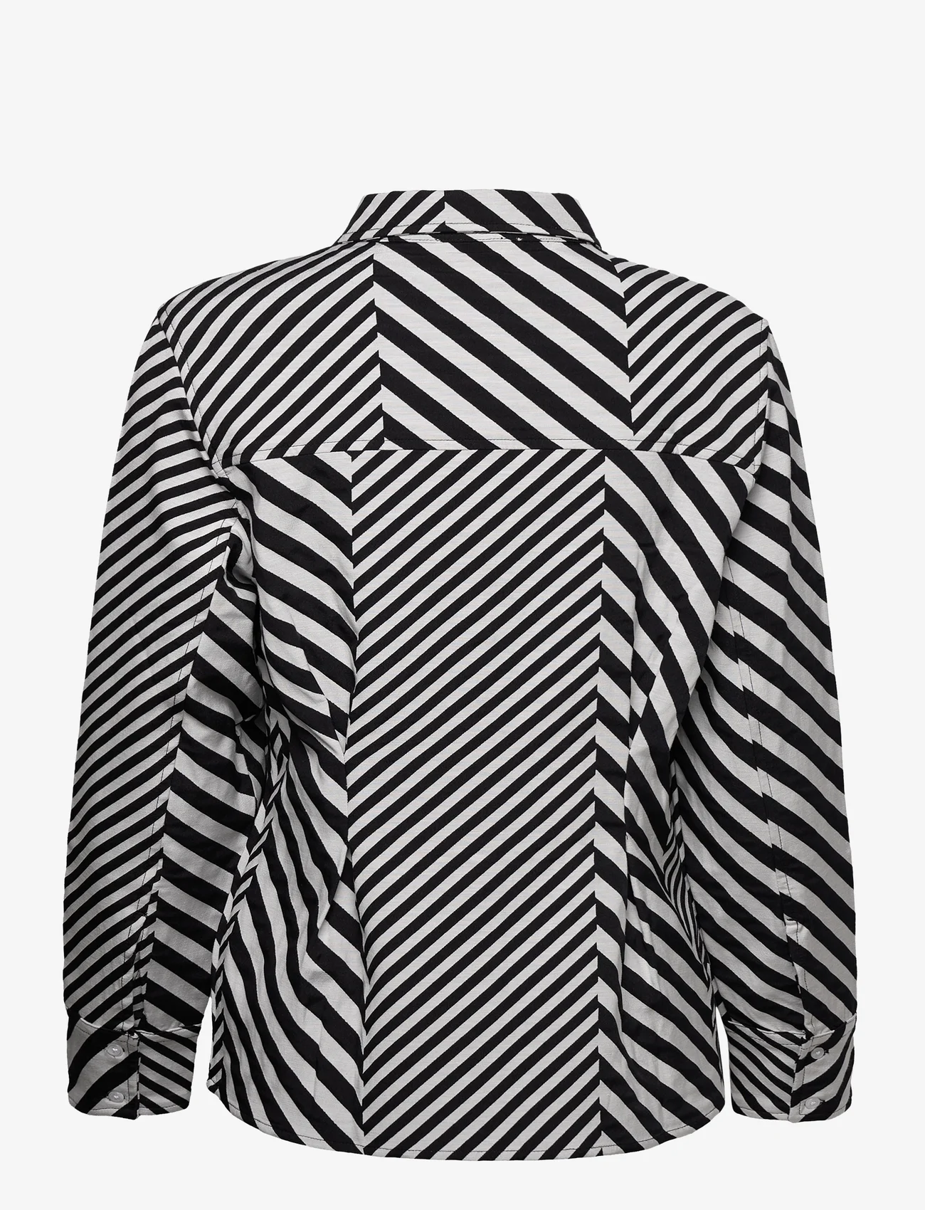 Mads Nørgaard - Mix Stripe Nollie Shirt - pitkähihaiset paidat - black/cloud dancer - 1