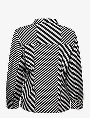 Mads Nørgaard - Mix Stripe Nollie Shirt - langermede skjorter - black/cloud dancer - 1
