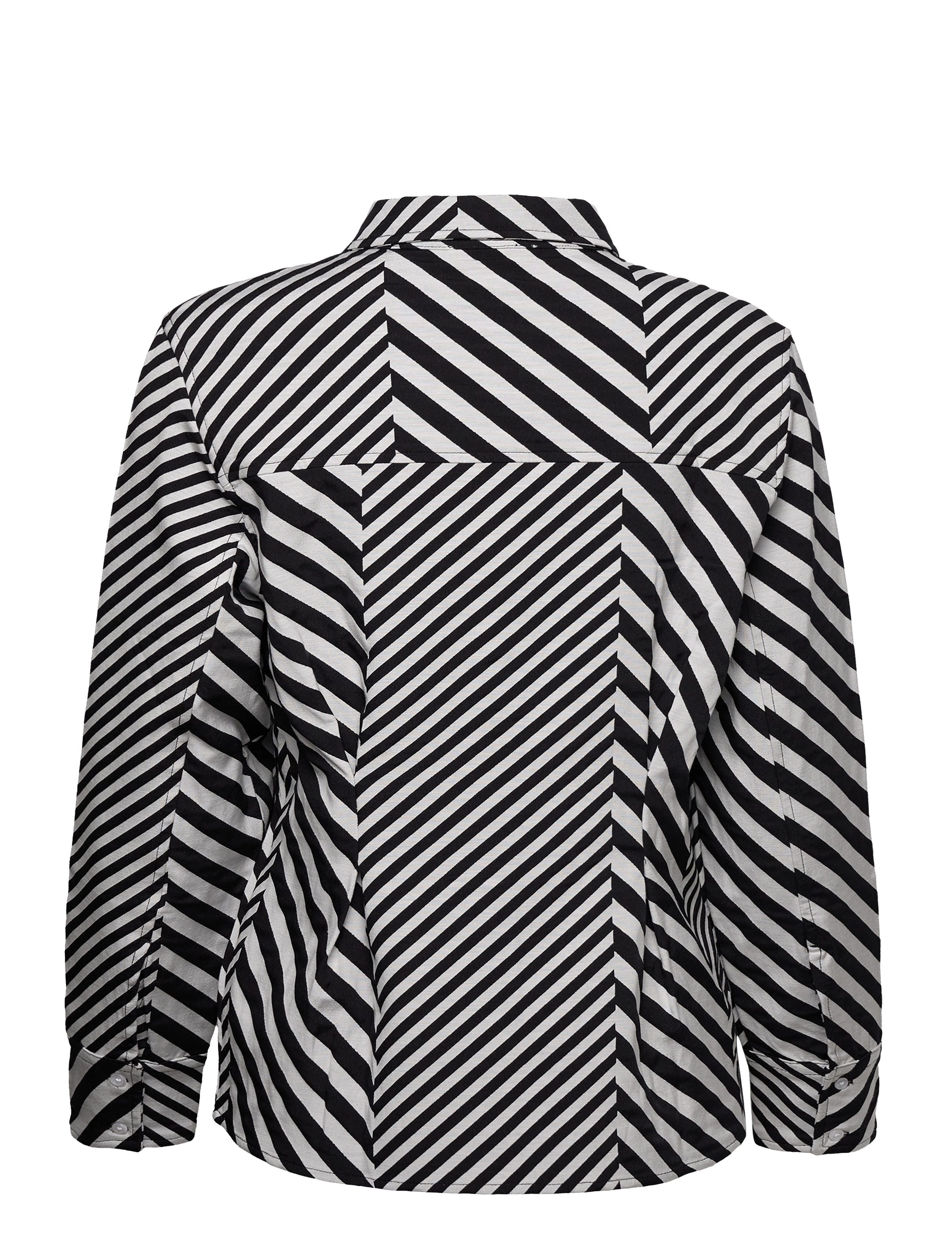 Mads Nørgaard - Mix Stripe Nollie Shirt - langärmlige hemden - black/cloud dancer - 1