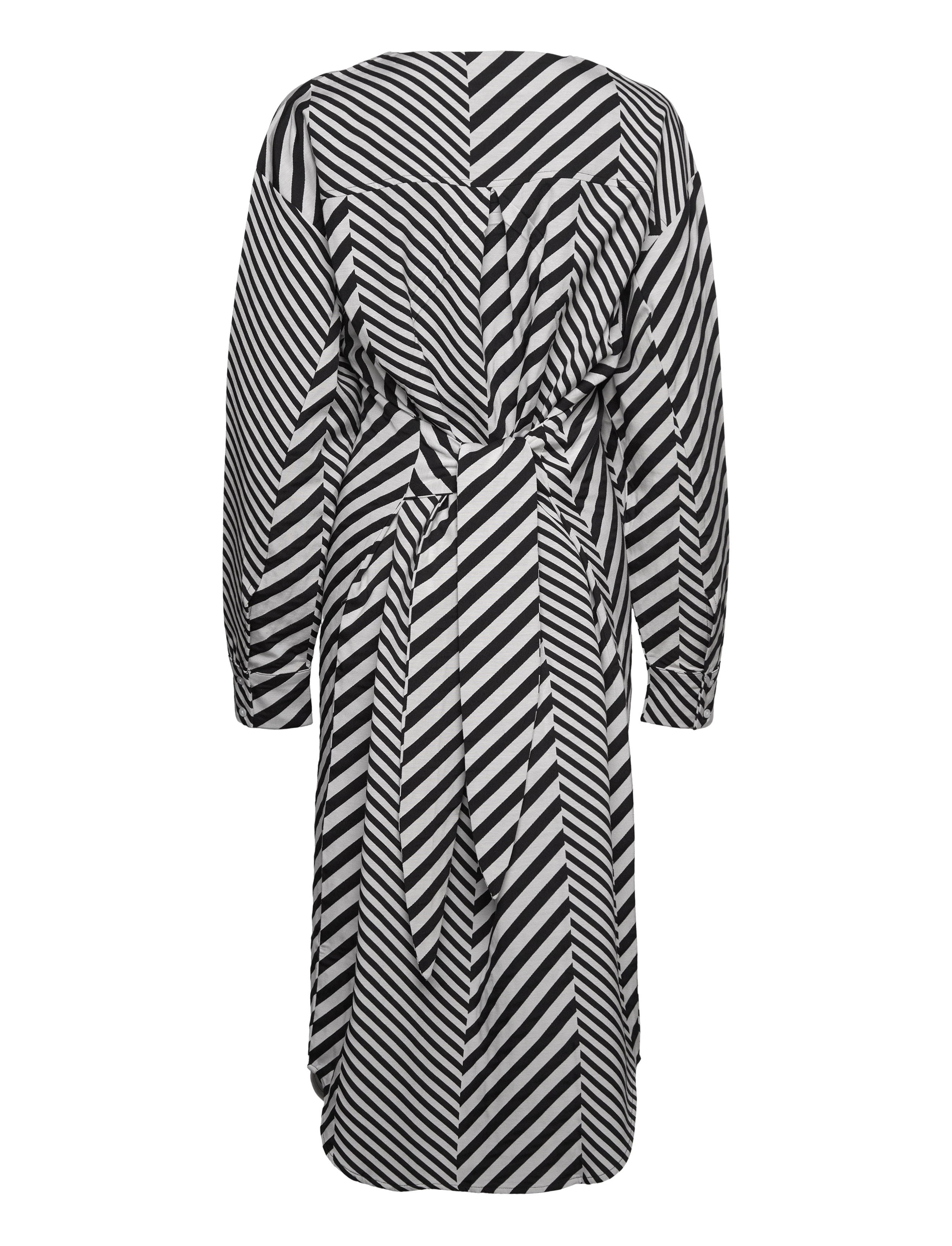 Mads Nørgaard - Mix Stripe Bailey Dress - midikleider - black/cloud dancer - 1