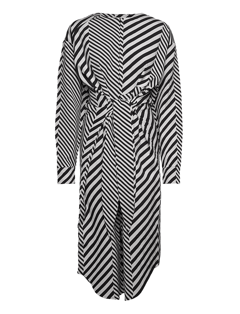 Mads Nørgaard - Mix Stripe Bailey Dress - midikleider - black/cloud dancer - 2
