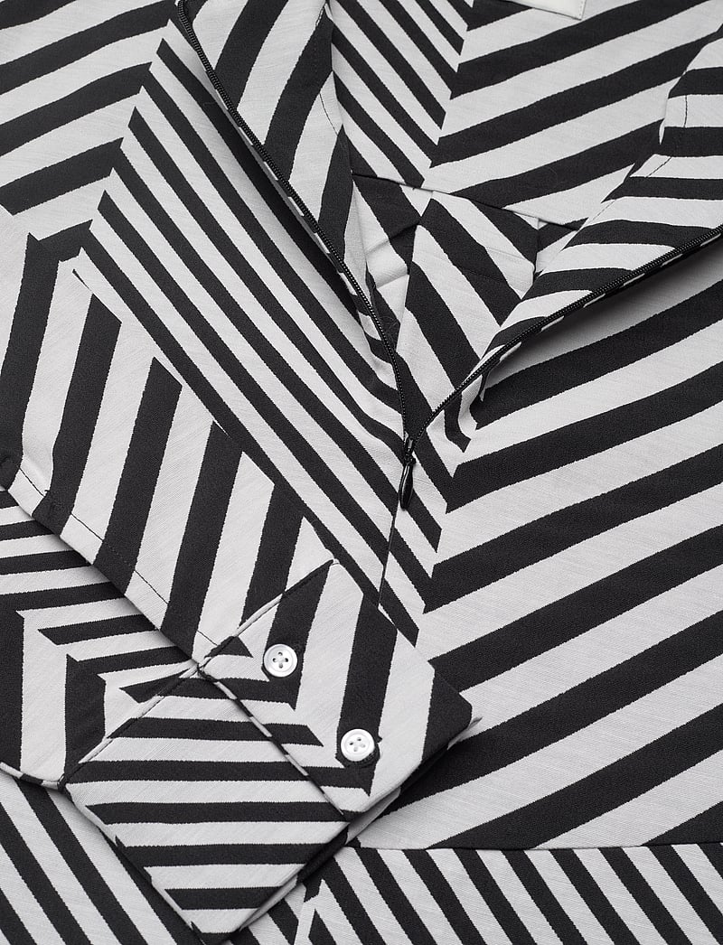 Mads Nørgaard - Mix Stripe Bailey Dress - midikleider - black/cloud dancer - 4