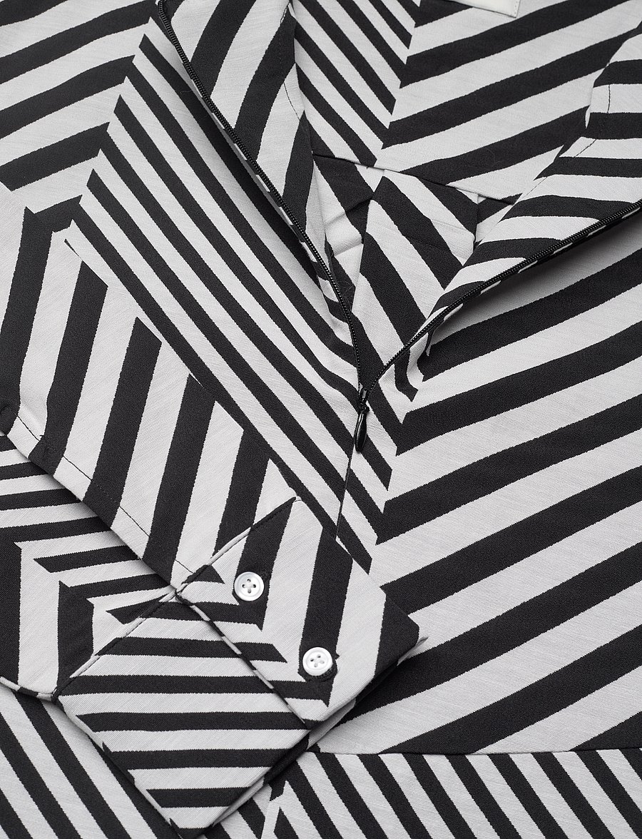 Mads Nørgaard - Mix Stripe Bailey Dress - midikleider - black/cloud dancer - 4