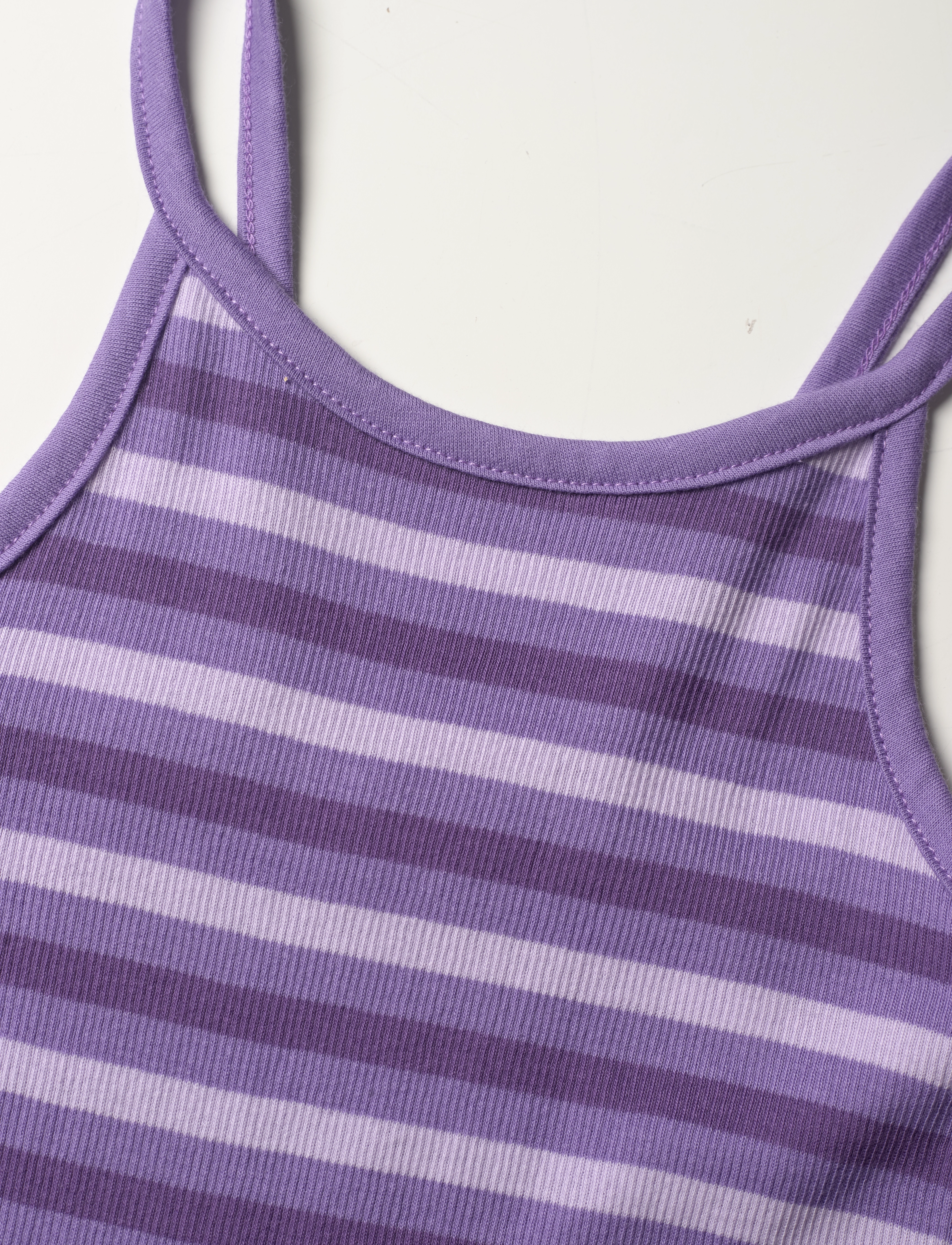 Mads Nørgaard - 2x2 Cotton Stripe Trilina Top - 2x2 stripe/paisley purple - 2