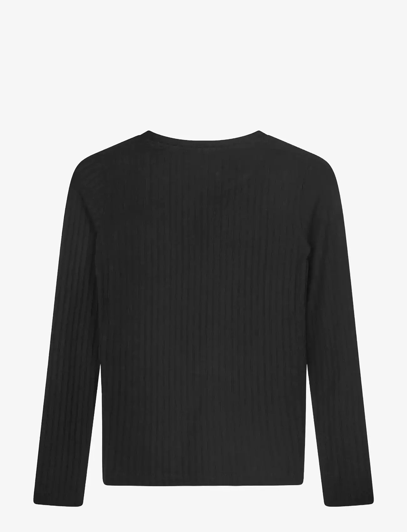 Mads Nørgaard - 5x5 Solid Talika Top - långärmade toppar - black - 1