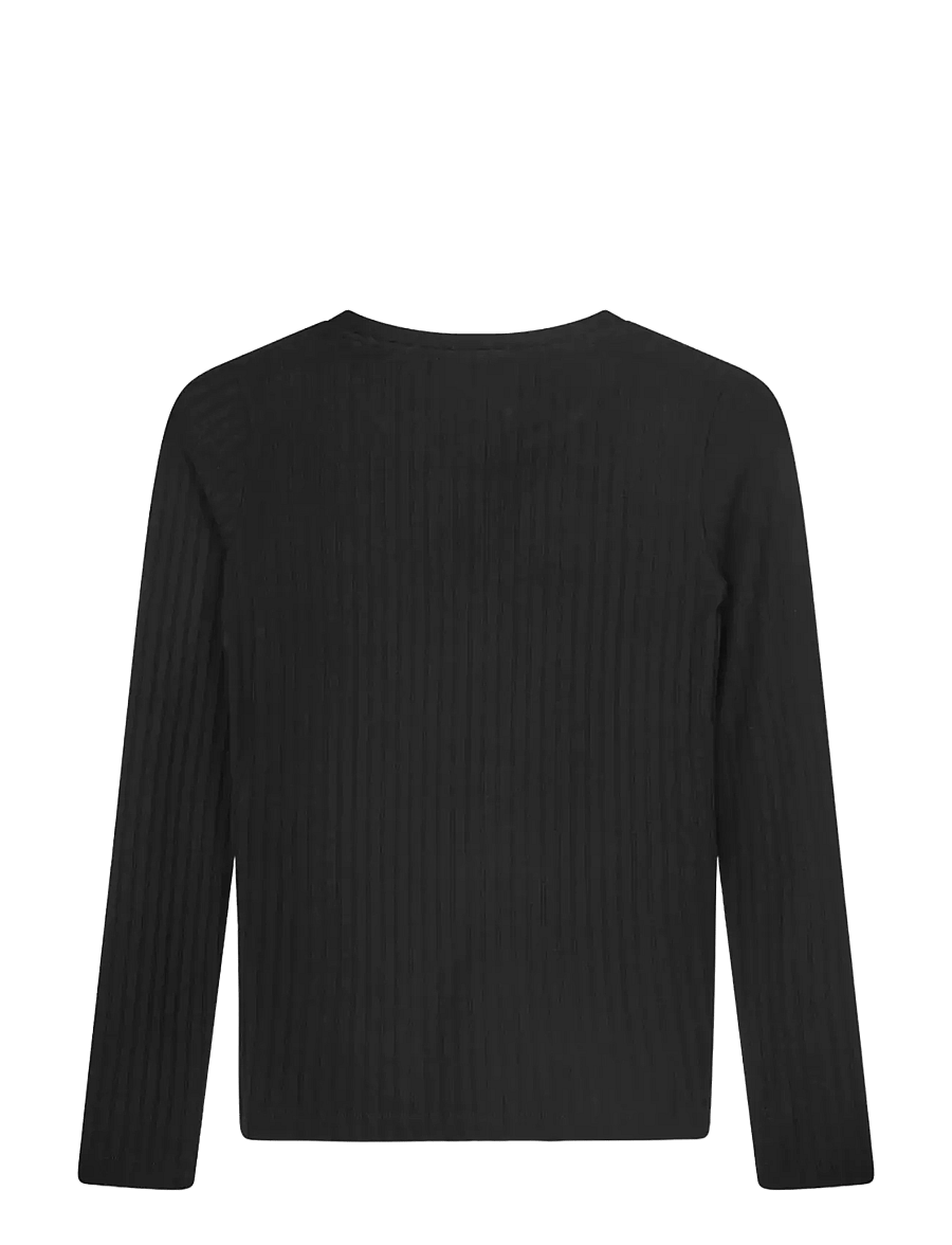 Mads Nørgaard - 5x5 Solid Talika Top - langærmede t-shirts - black - 1