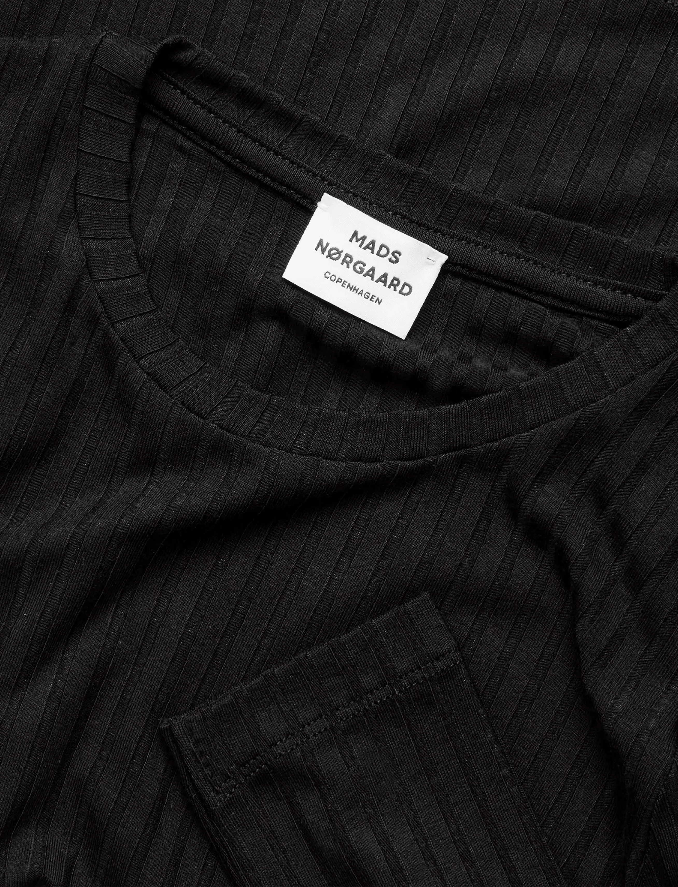 Mads Nørgaard - 5x5 Solid Talika Top - långärmade t-shirts - black - 2