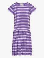 2x2 Cotton Stripe Daisina Dress - 2X2 STRIPE/PAISLEY PURPLE